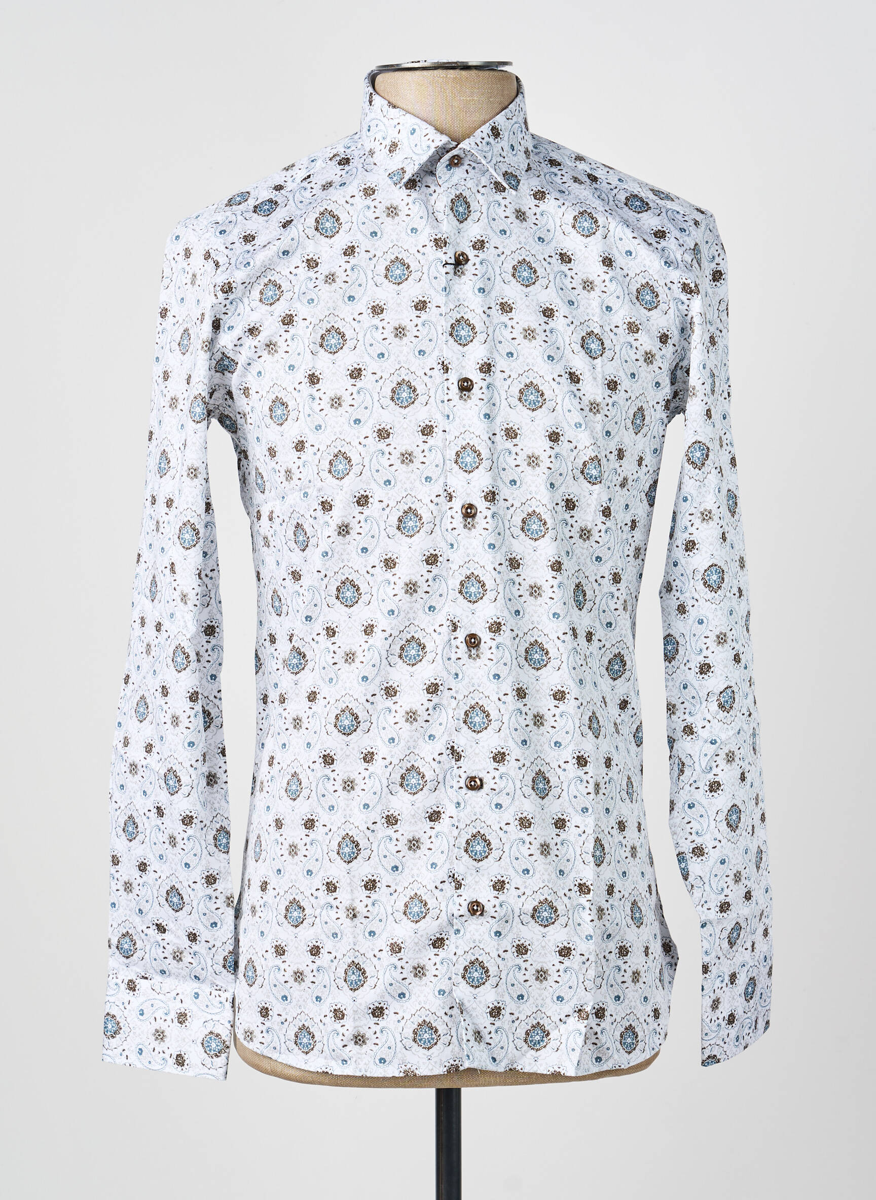 Chemise manches longues poignets boutonnés blanc ASHTON homme