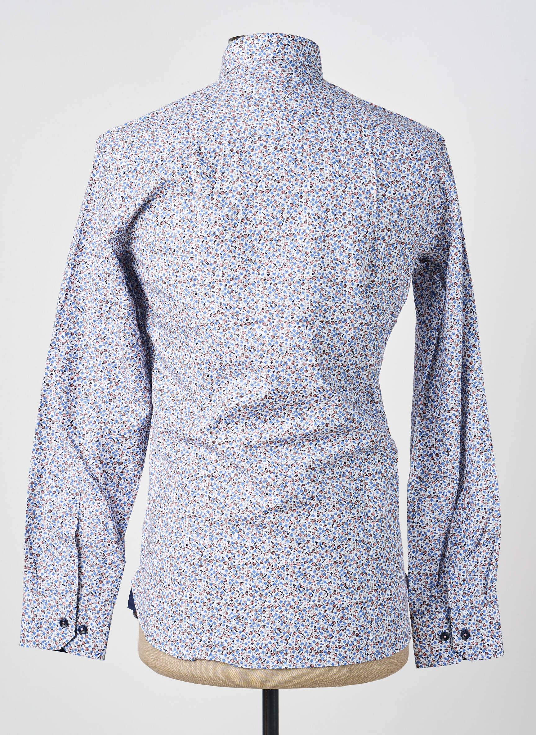 Chemise manches longues poignets boutonnés bleu ASHTON homme