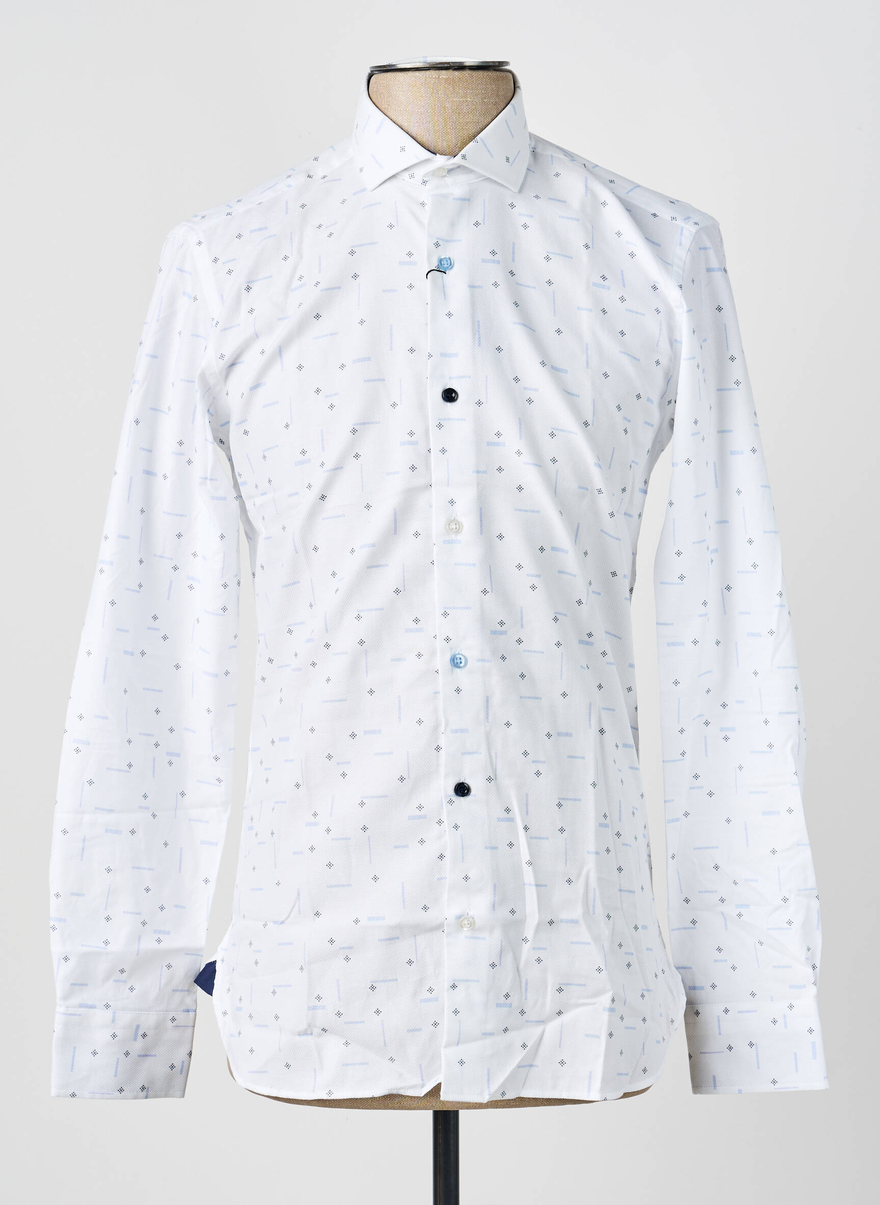 Chemise manches longues imprimé fantaisie blanc ASHTON homme