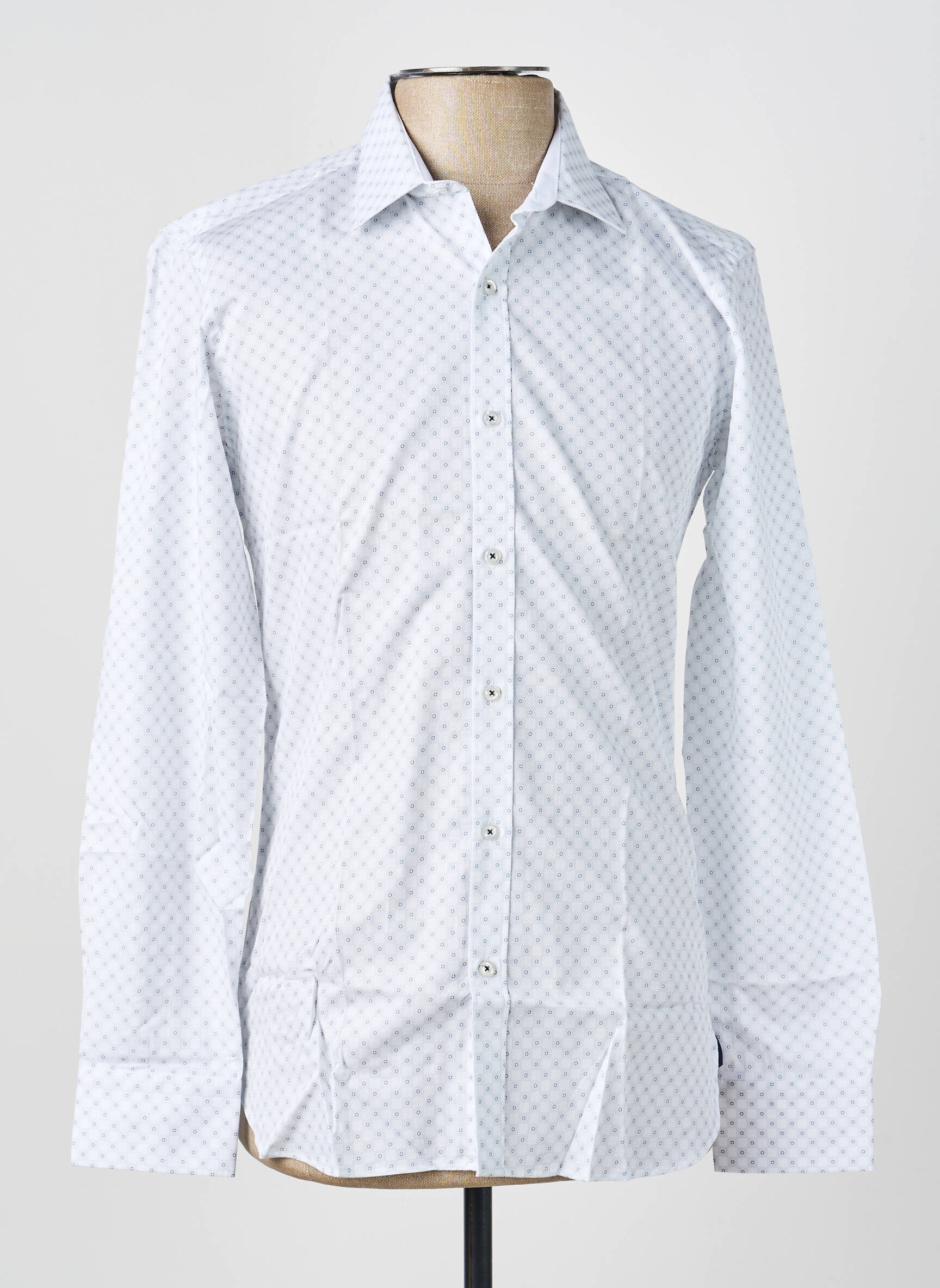 Chemise manches longues poignets boutonnés blanc ASHTON homme