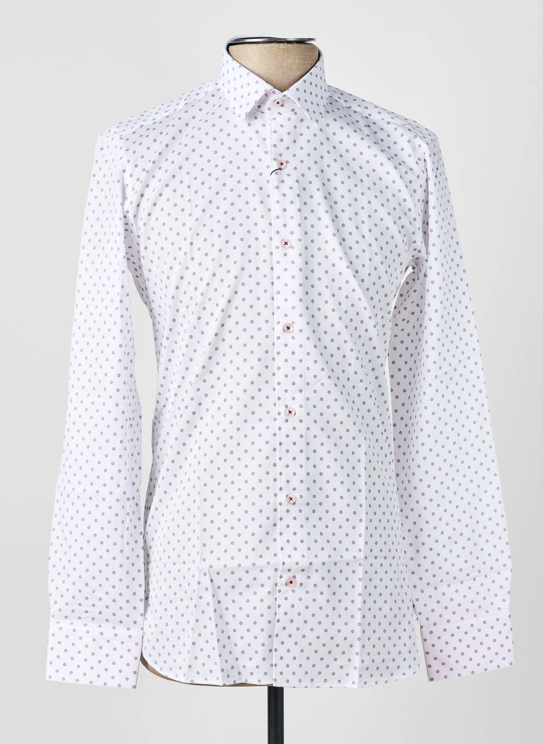 Chemise manches longues imprimé fantaisie blanc ASHTON homme