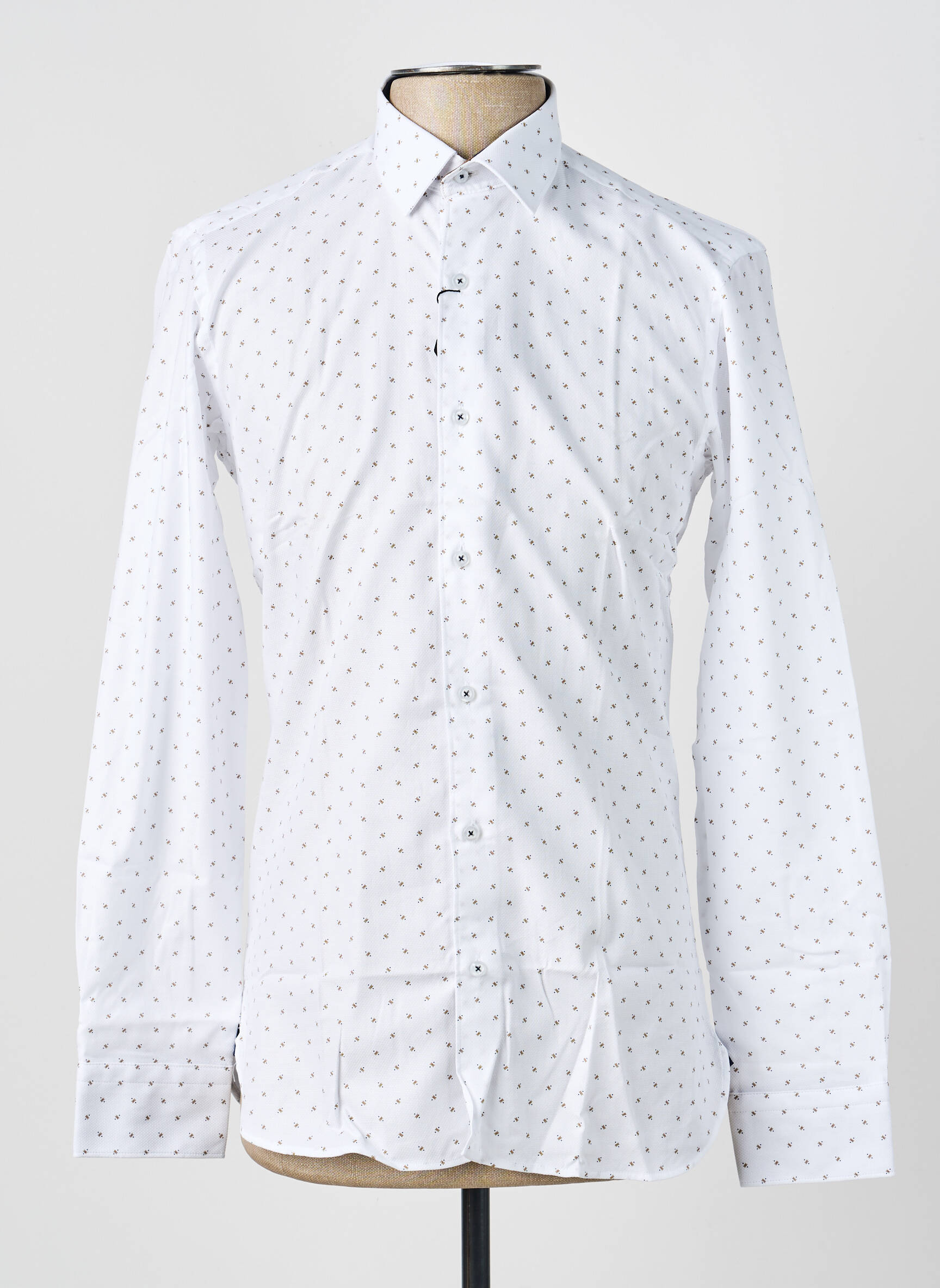 Chemise manches longues imprimé fantaisie blanc ASHTON homme