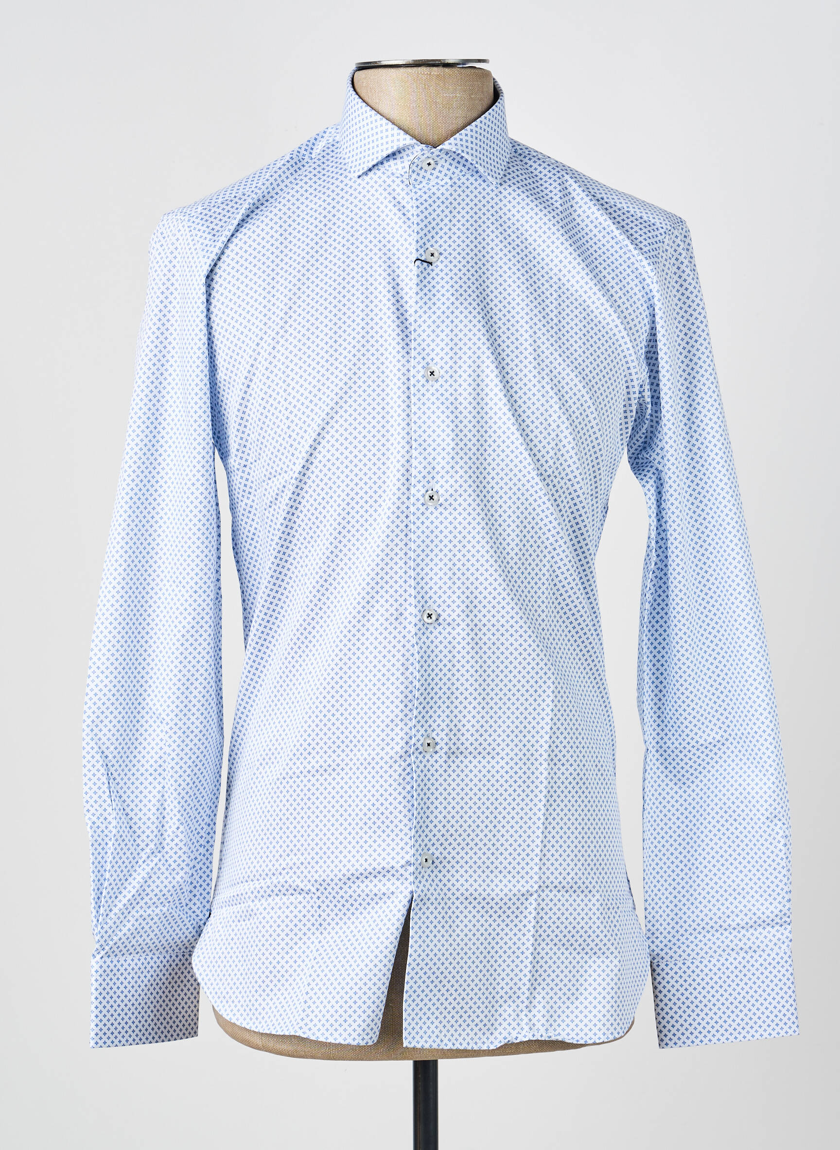 Chemise manches longues imprimé fantaisie bleu ASHTON homme