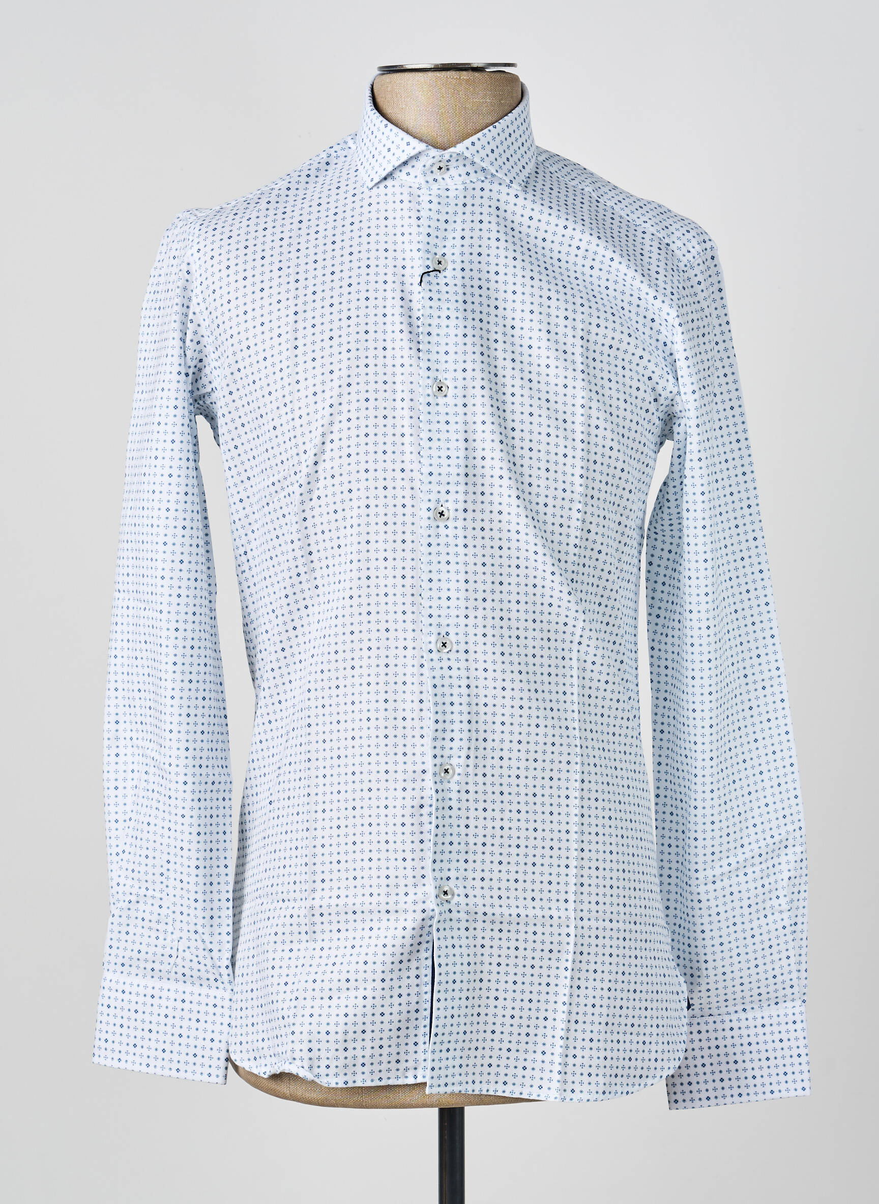 Chemise manches longues poignets boutonnés blanc ASHTON homme