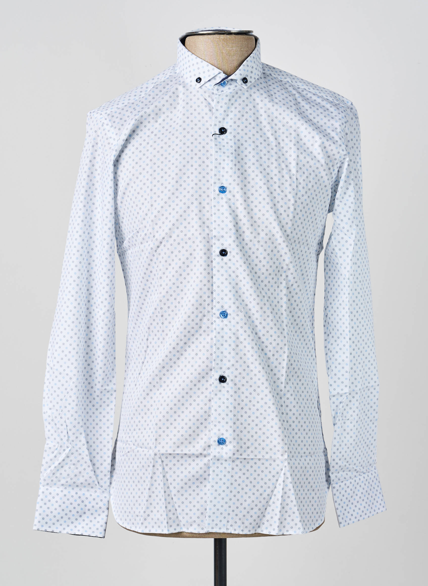 Chemise manches longues imprimé fantaisie blanc ASHTON homme