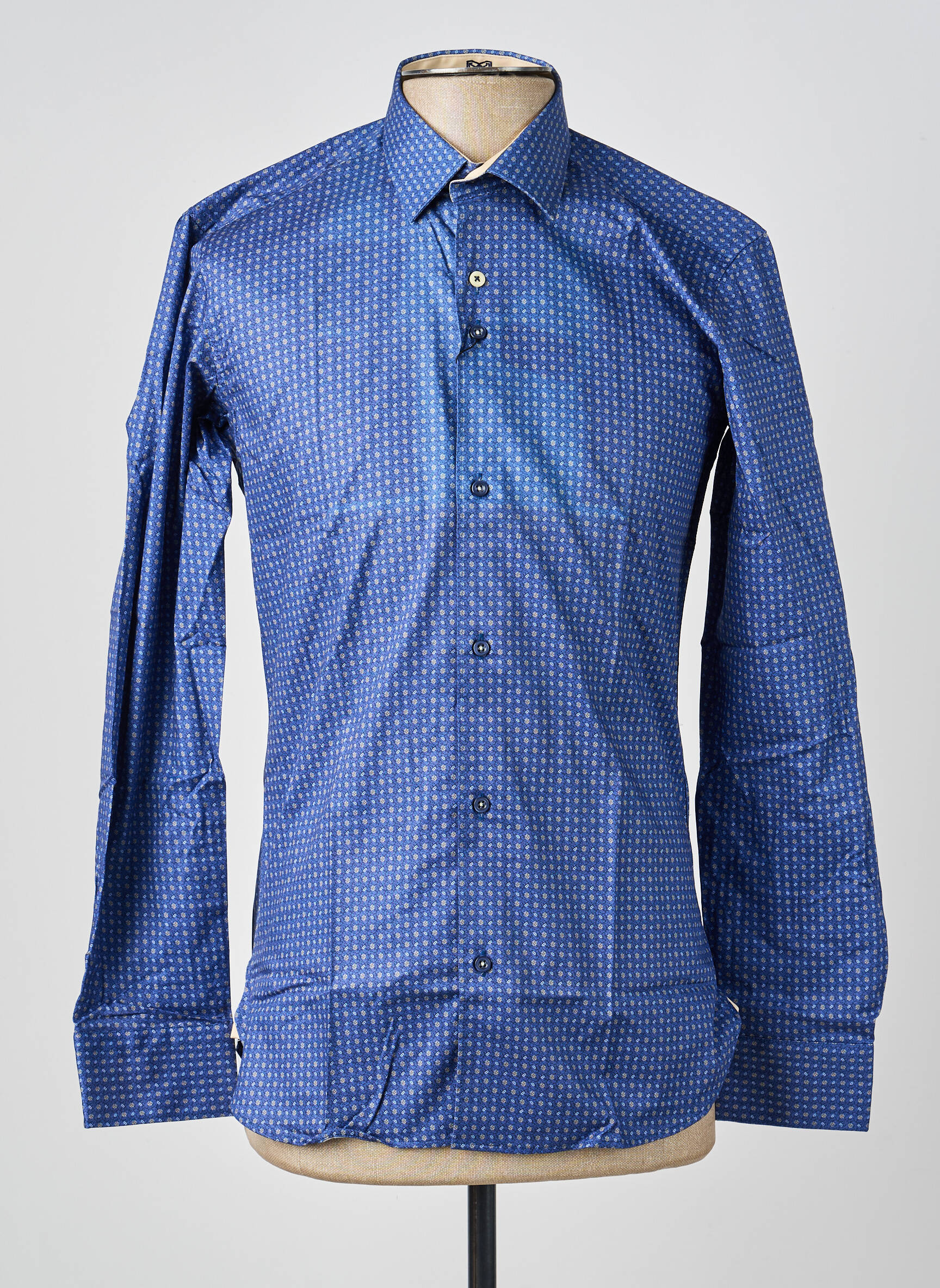 Chemise manches longues imprimé fantaisie bleu ASHTON homme