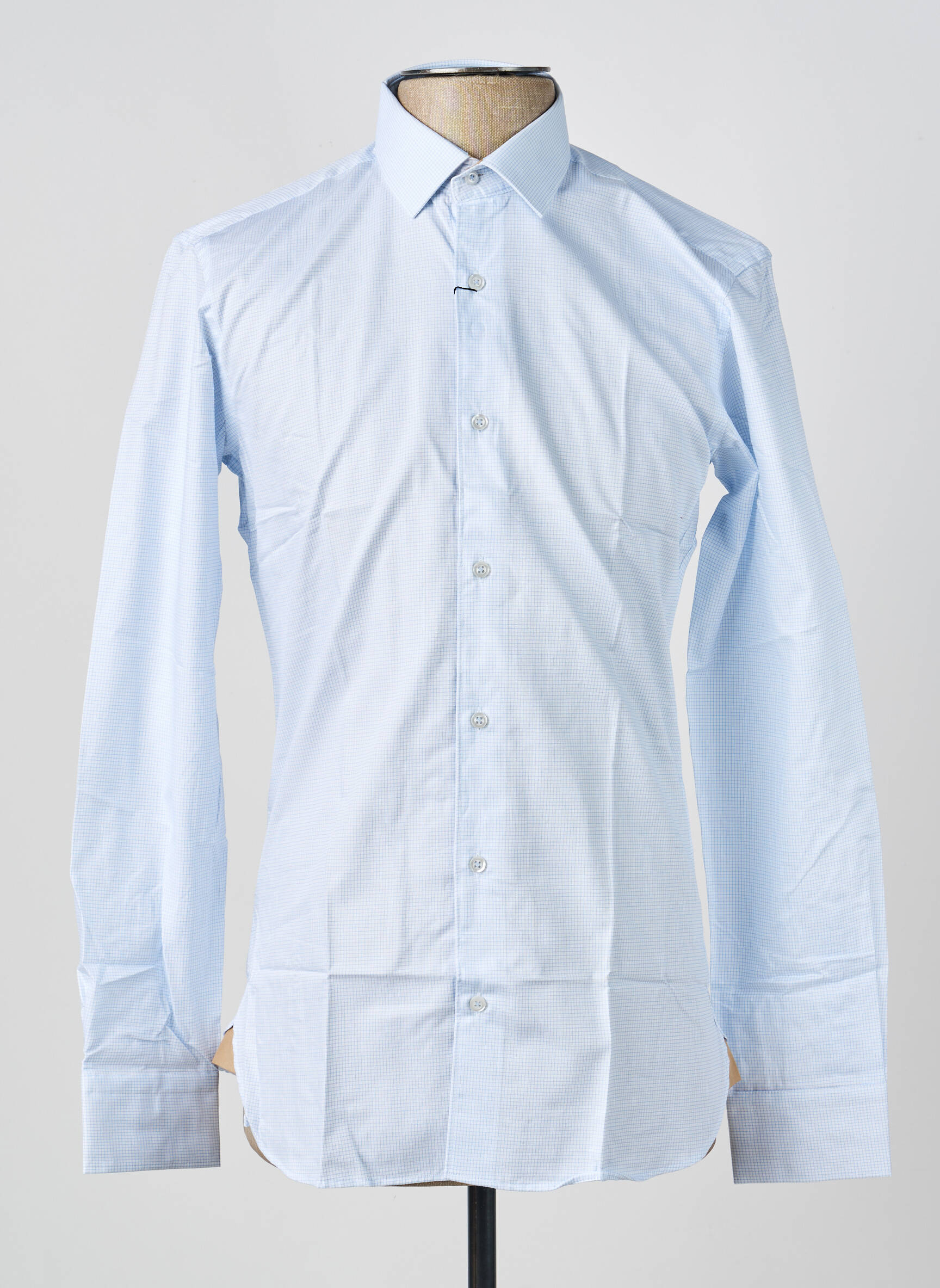 Chemise manches longues poignets boutonnés bleu ASHTON homme
