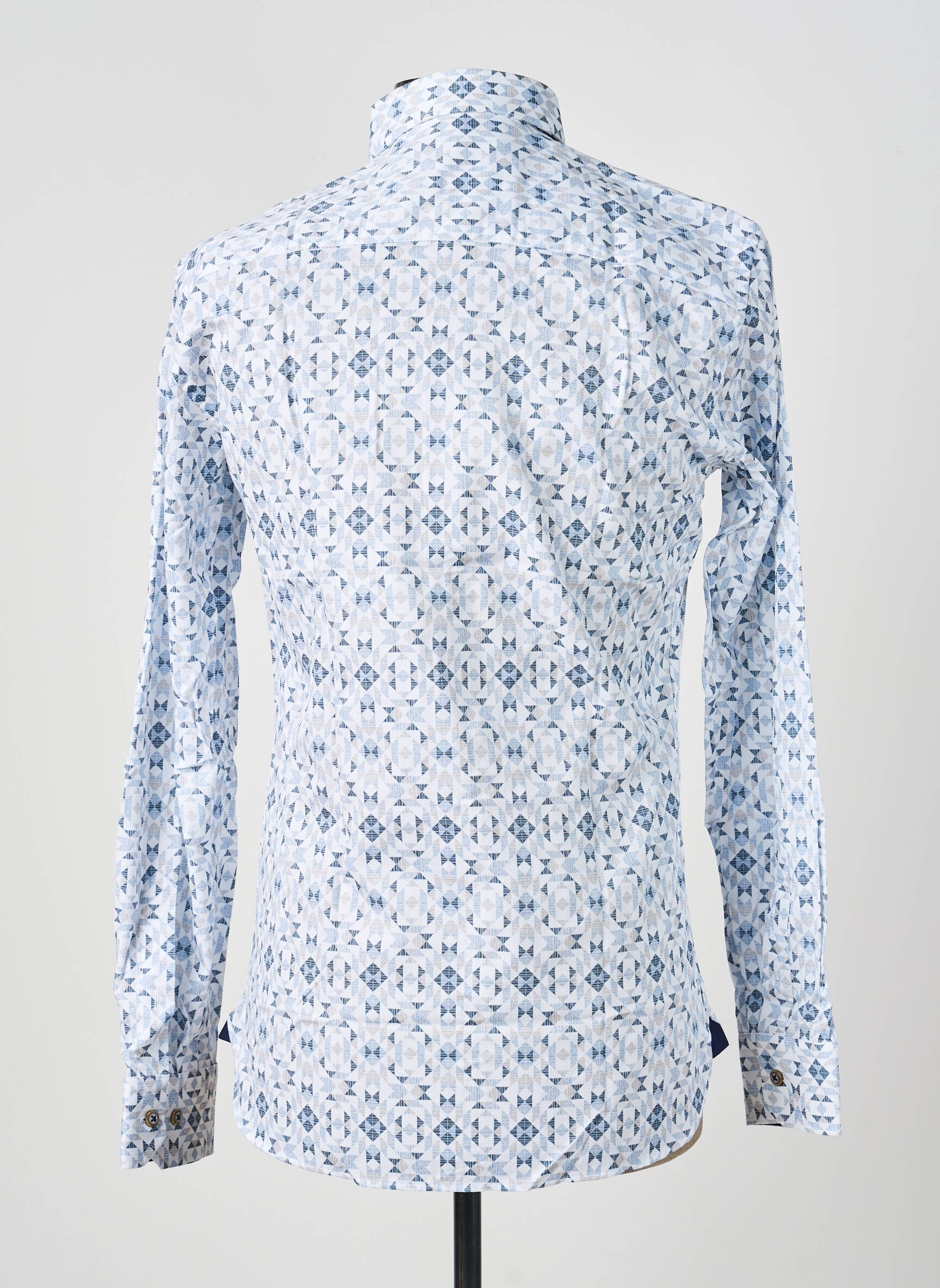 Chemise manches longues poignets boutonnés bleu ASHTON homme