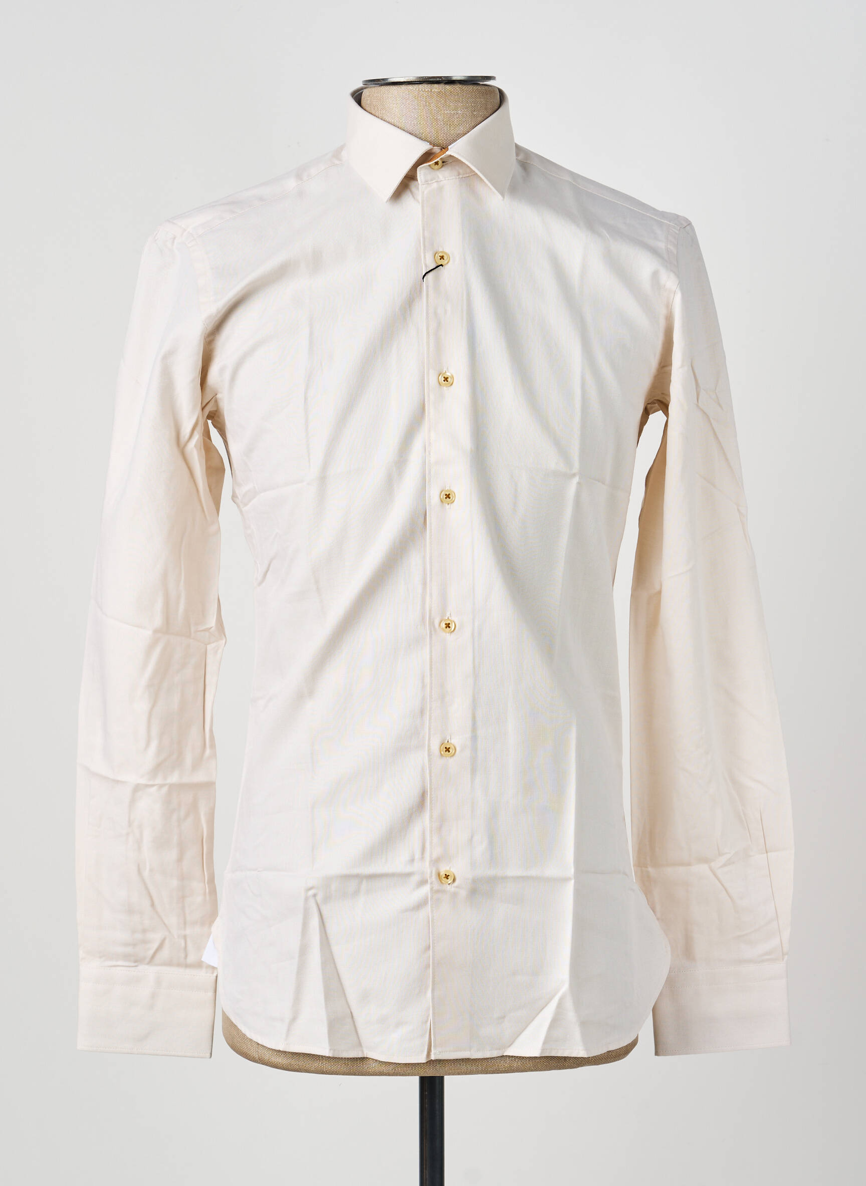 Chemise manches longues poignets boutonnés beige ASHTON homme