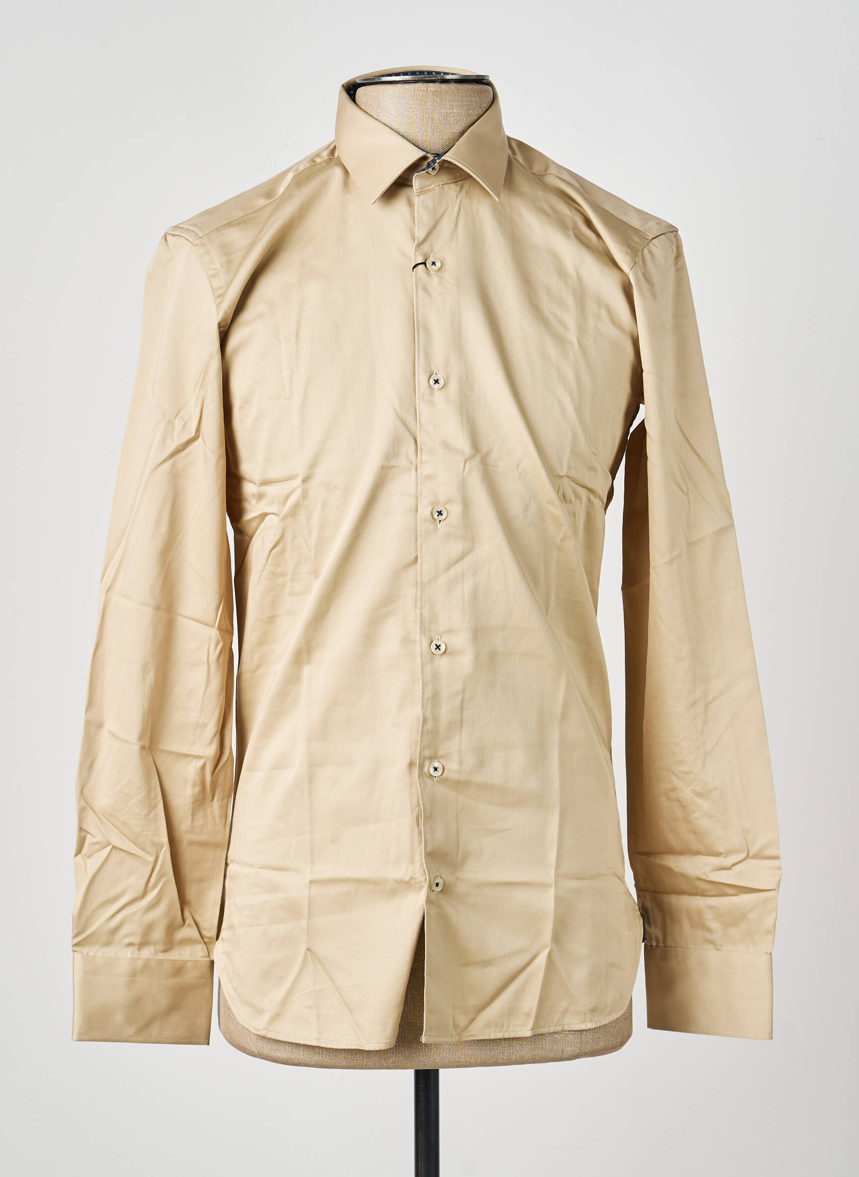 Chemise manches longues poignets boutonnés beige ASHTON homme