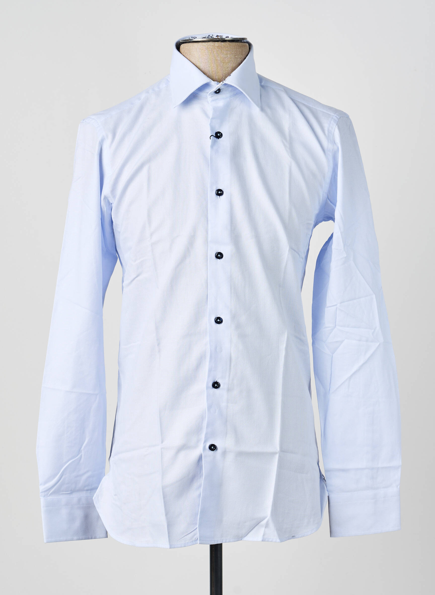 Chemise manches longues poignets boutonnés bleu ASHTON homme