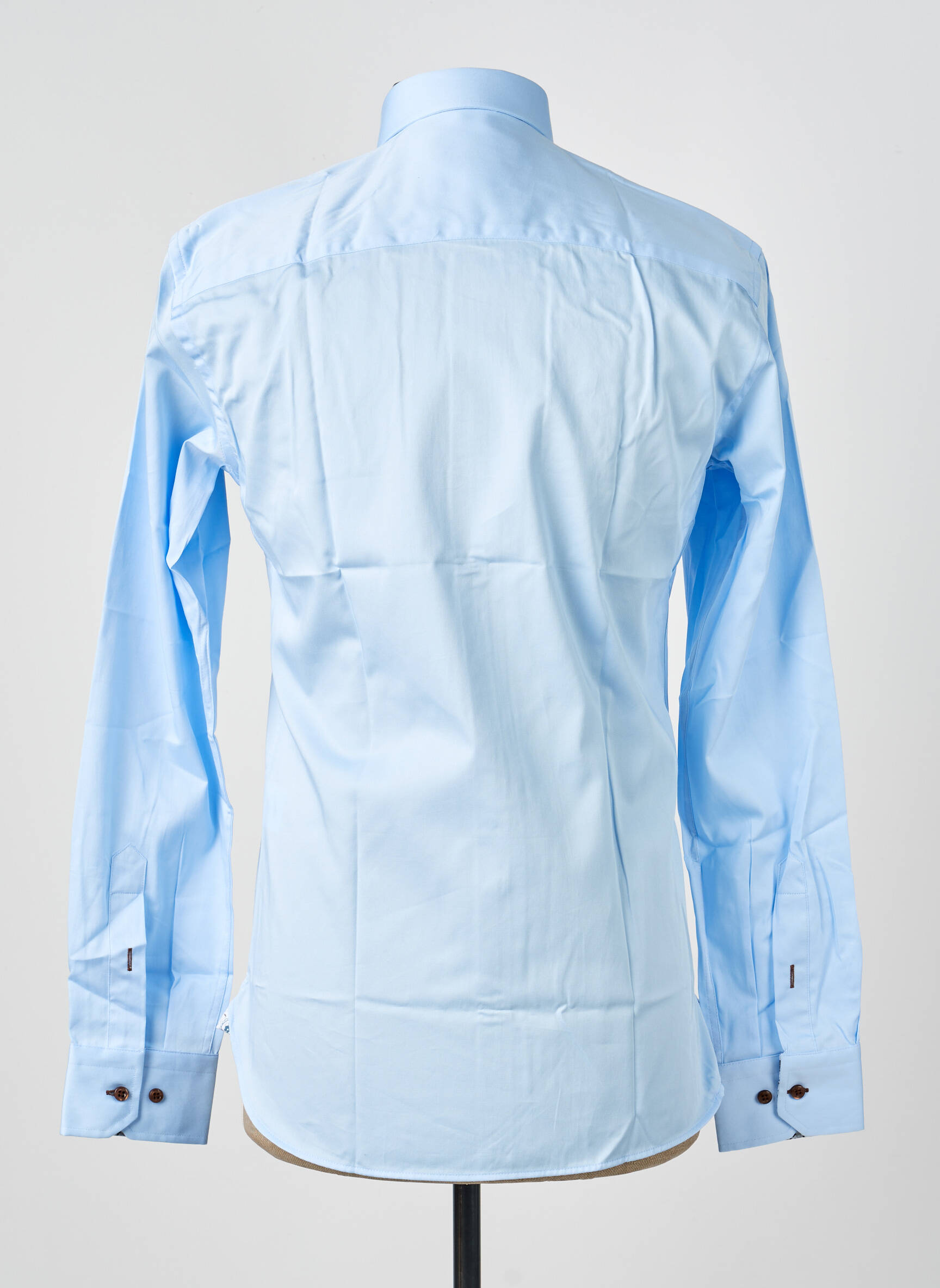Chemise manches longues poignets boutonnés bleu ASHTON homme
