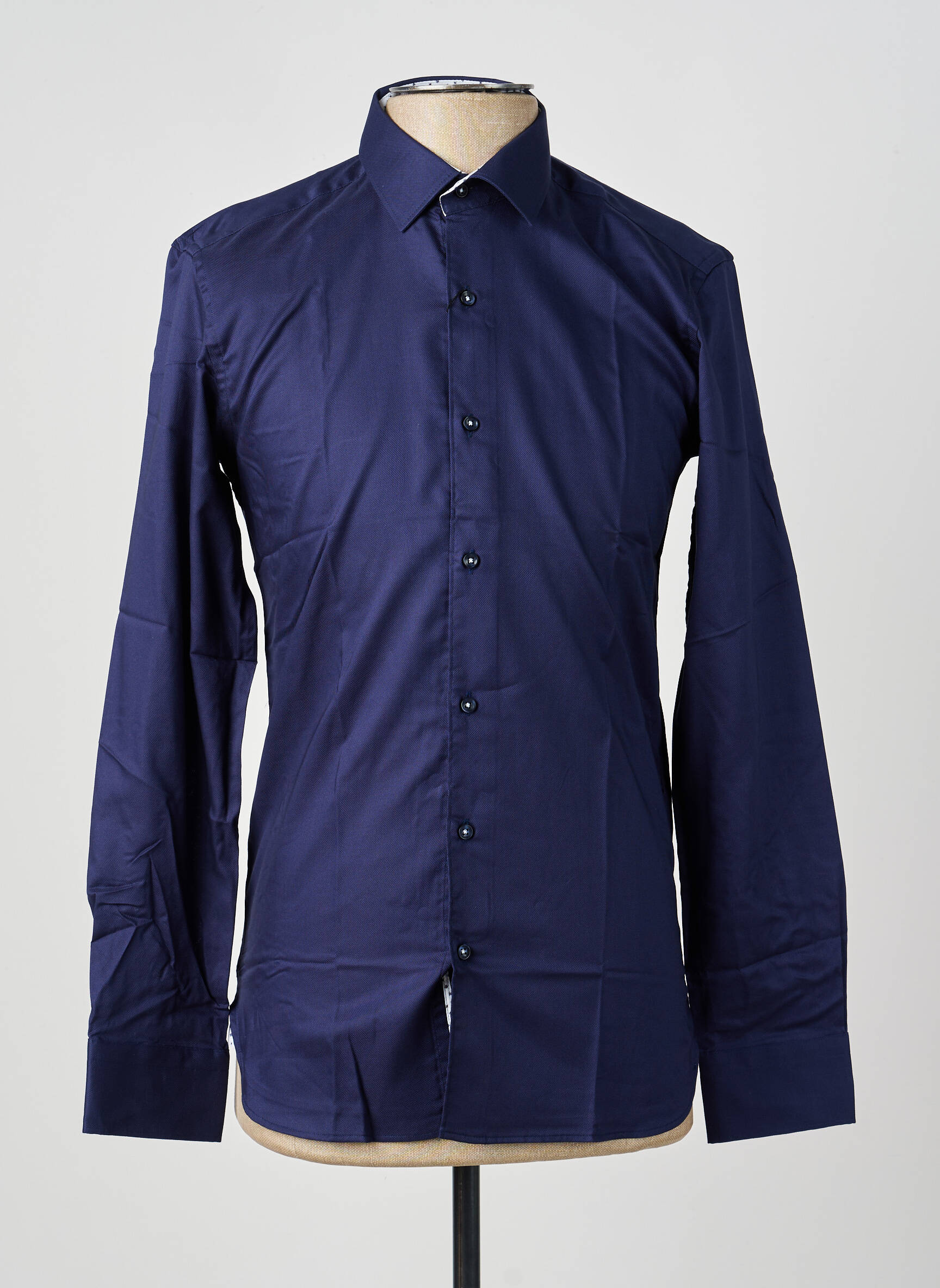 Chemise manches longues poignets boutonnés bleu ASHTON homme