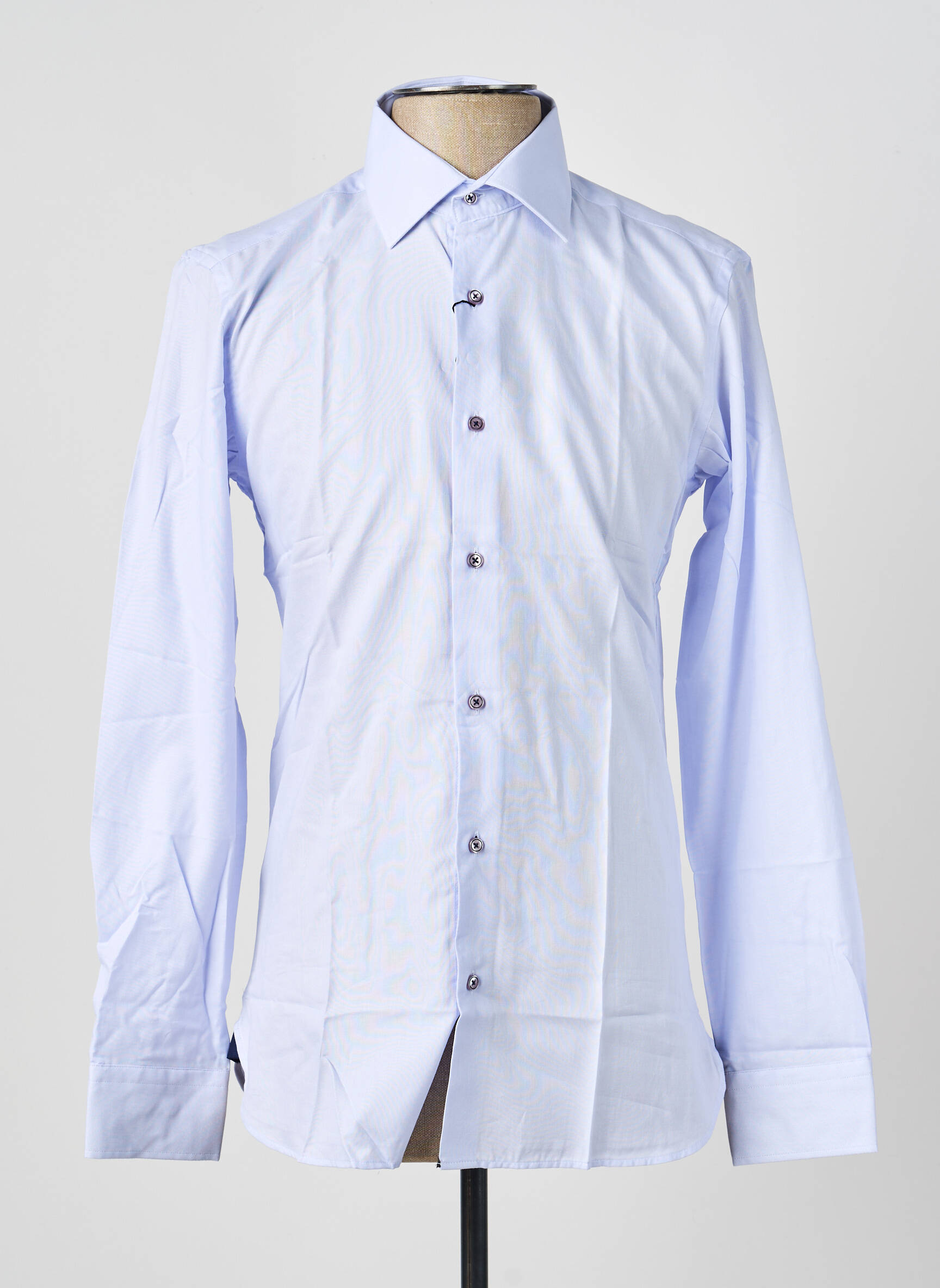 Chemise manches longues poignets boutonnés bleu ASHTON homme