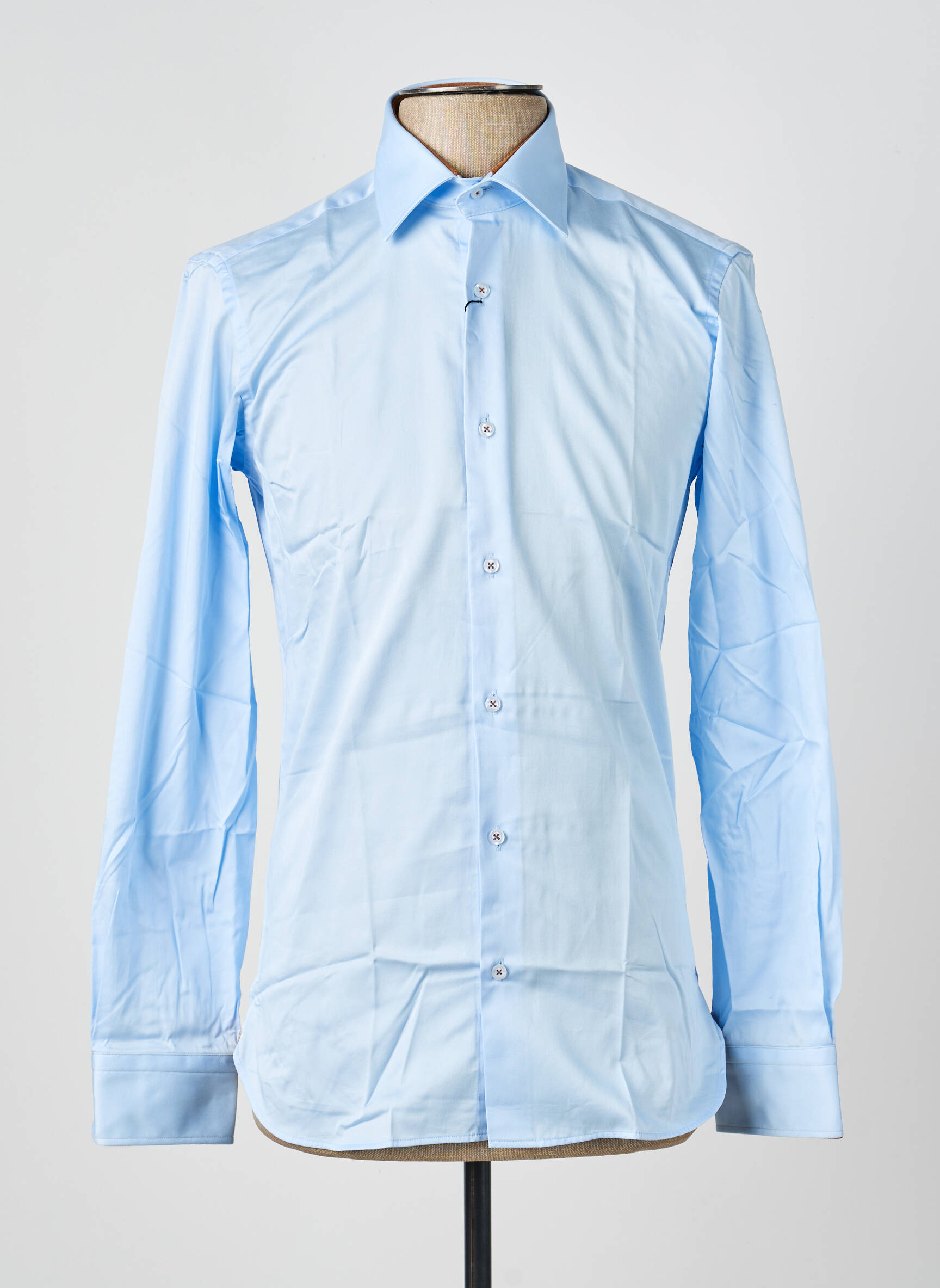 Chemise manches longues poignets boutonnés bleu ASHTON homme