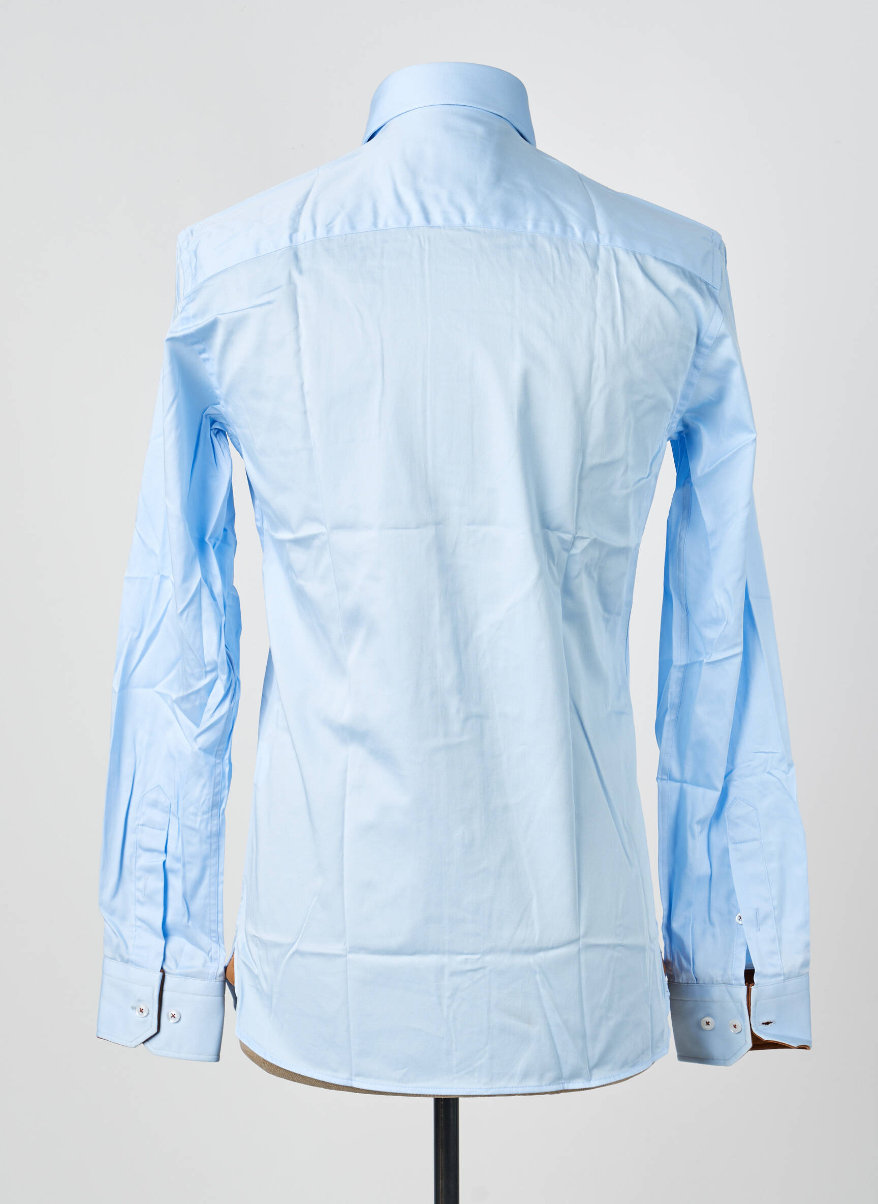 Chemise manches longues poignets boutonnés bleu ASHTON homme