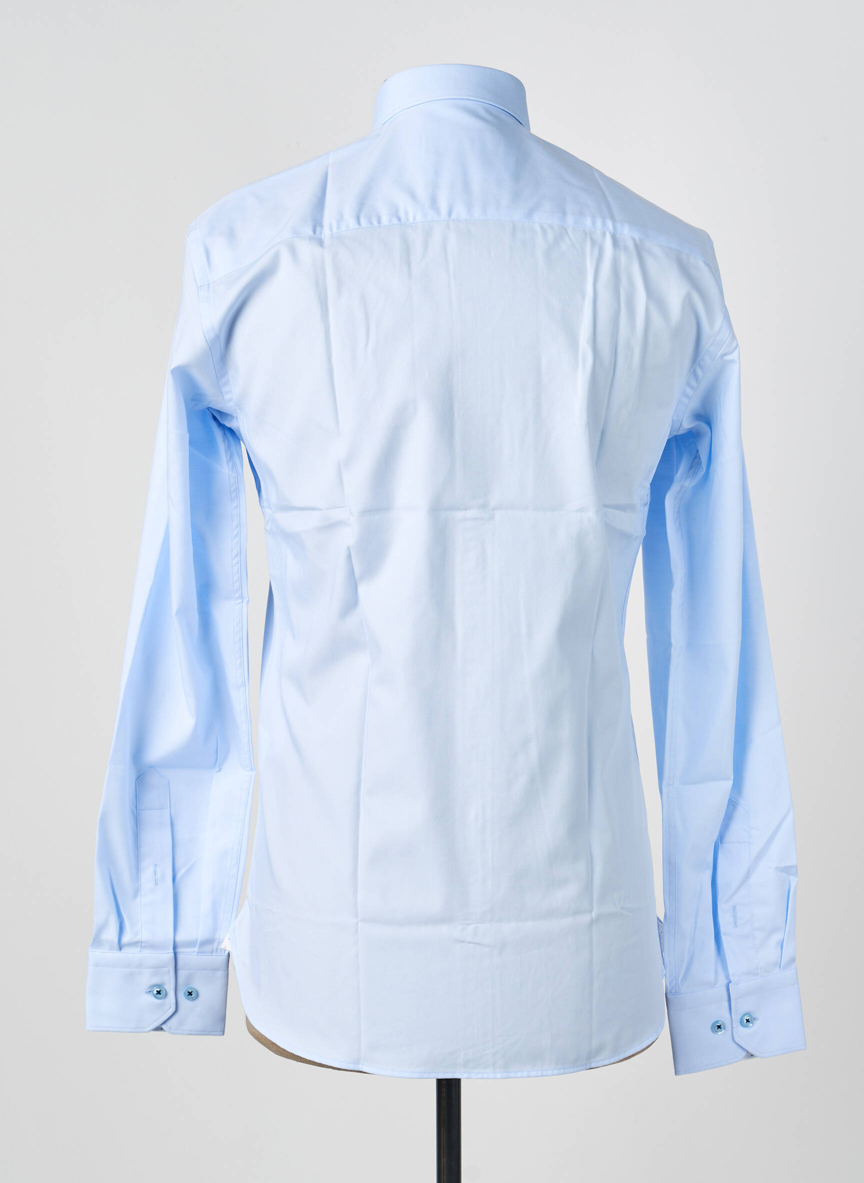 Chemise manches longues poignets boutonnés bleu ASHTON homme