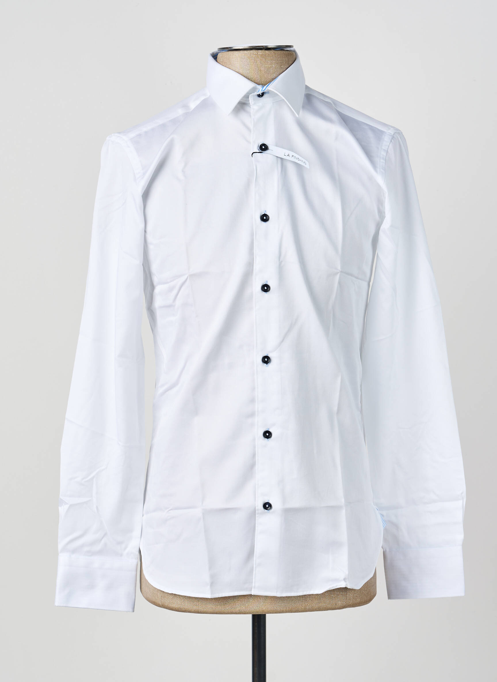 Chemise manches longues poignets boutonnés blanc ASHTON homme