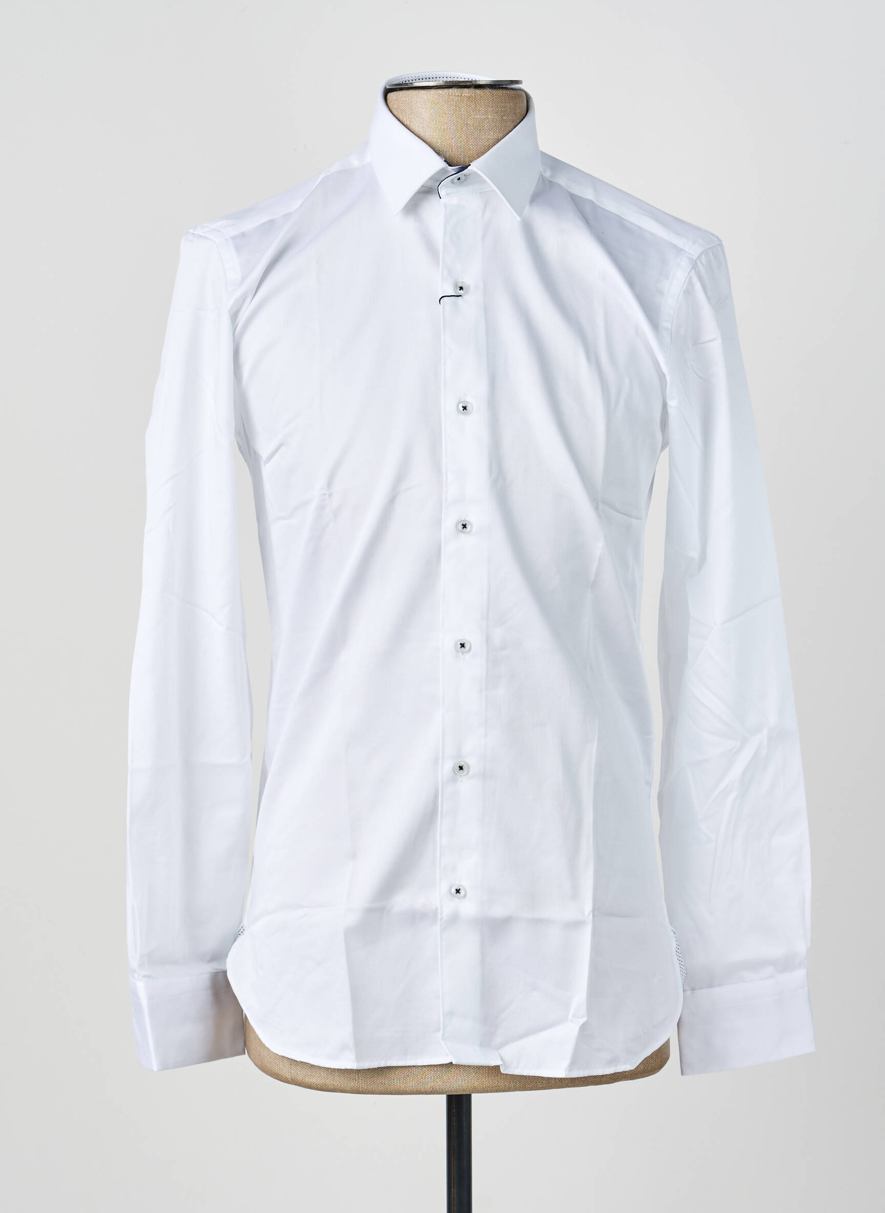 Chemise manches longues poignets boutonnés blanc ASHTON homme