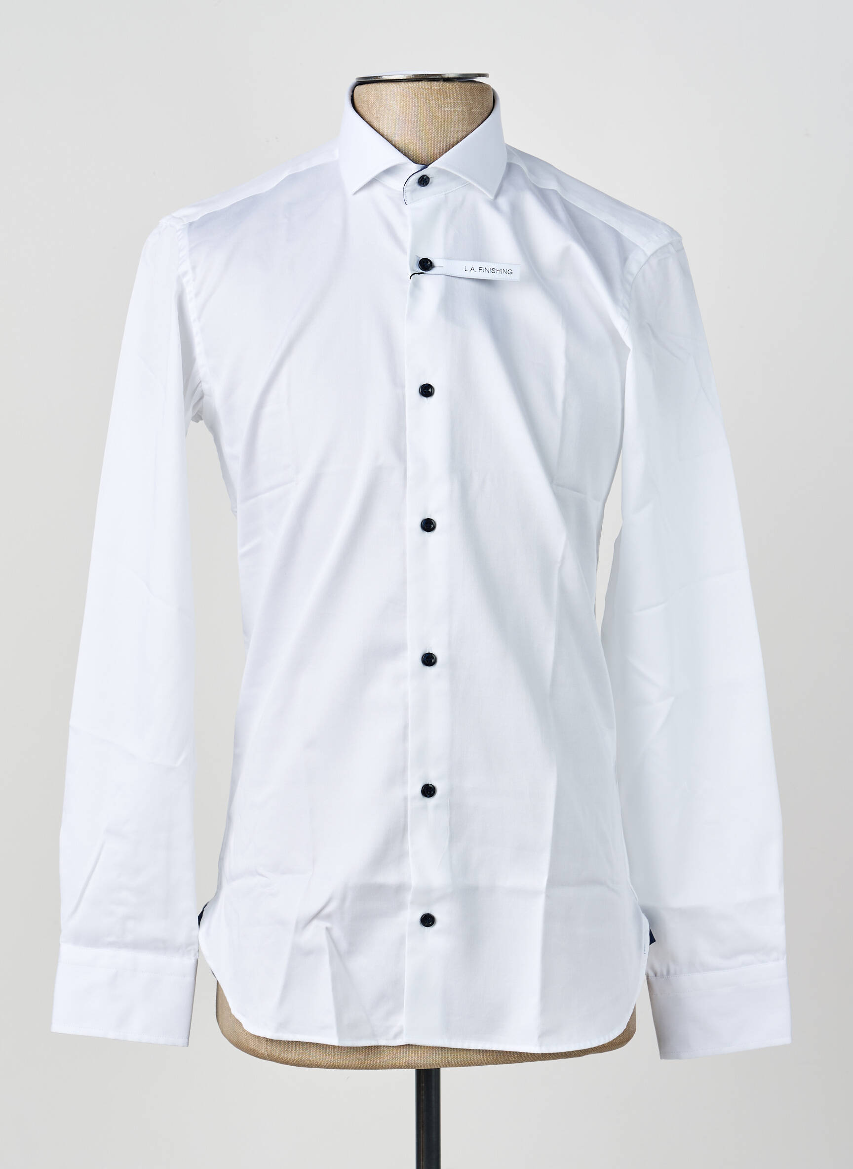 Chemise manches longues poignets boutonnés blanc ASHTON homme