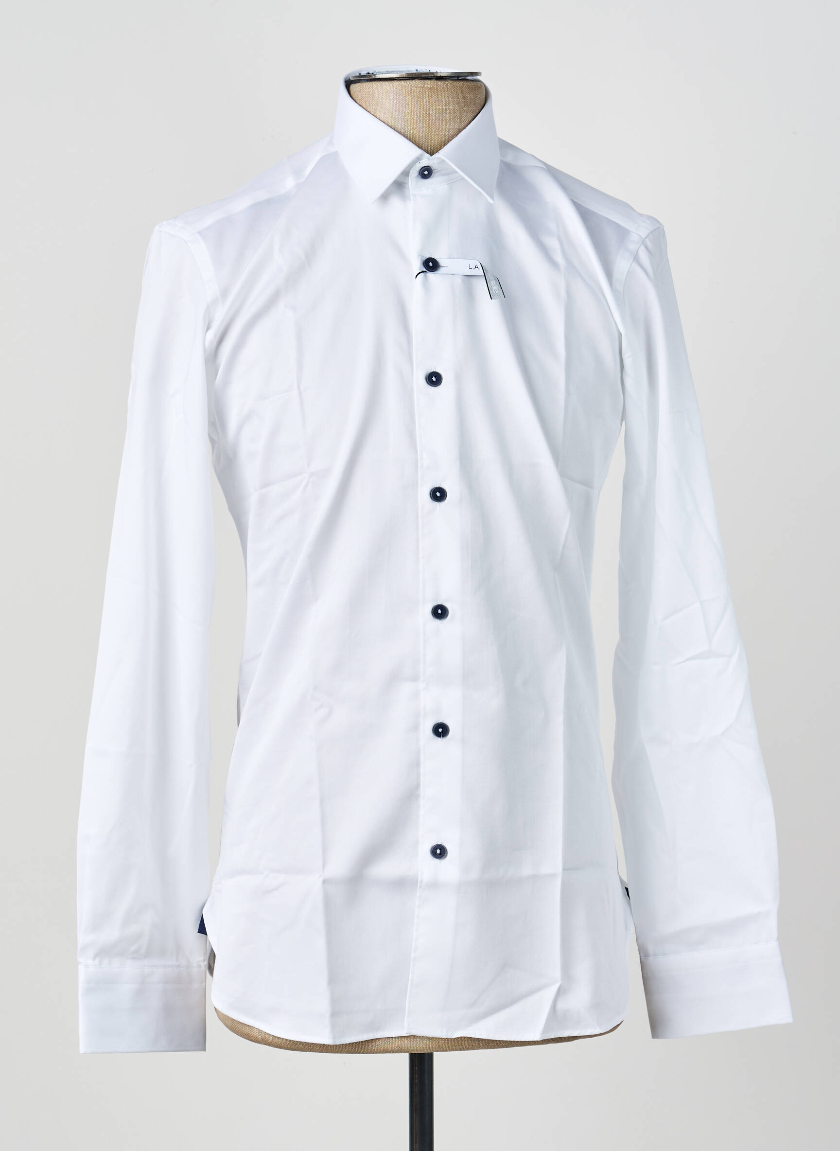 Chemise manches longues poignets boutonnés blanc ASHTON homme