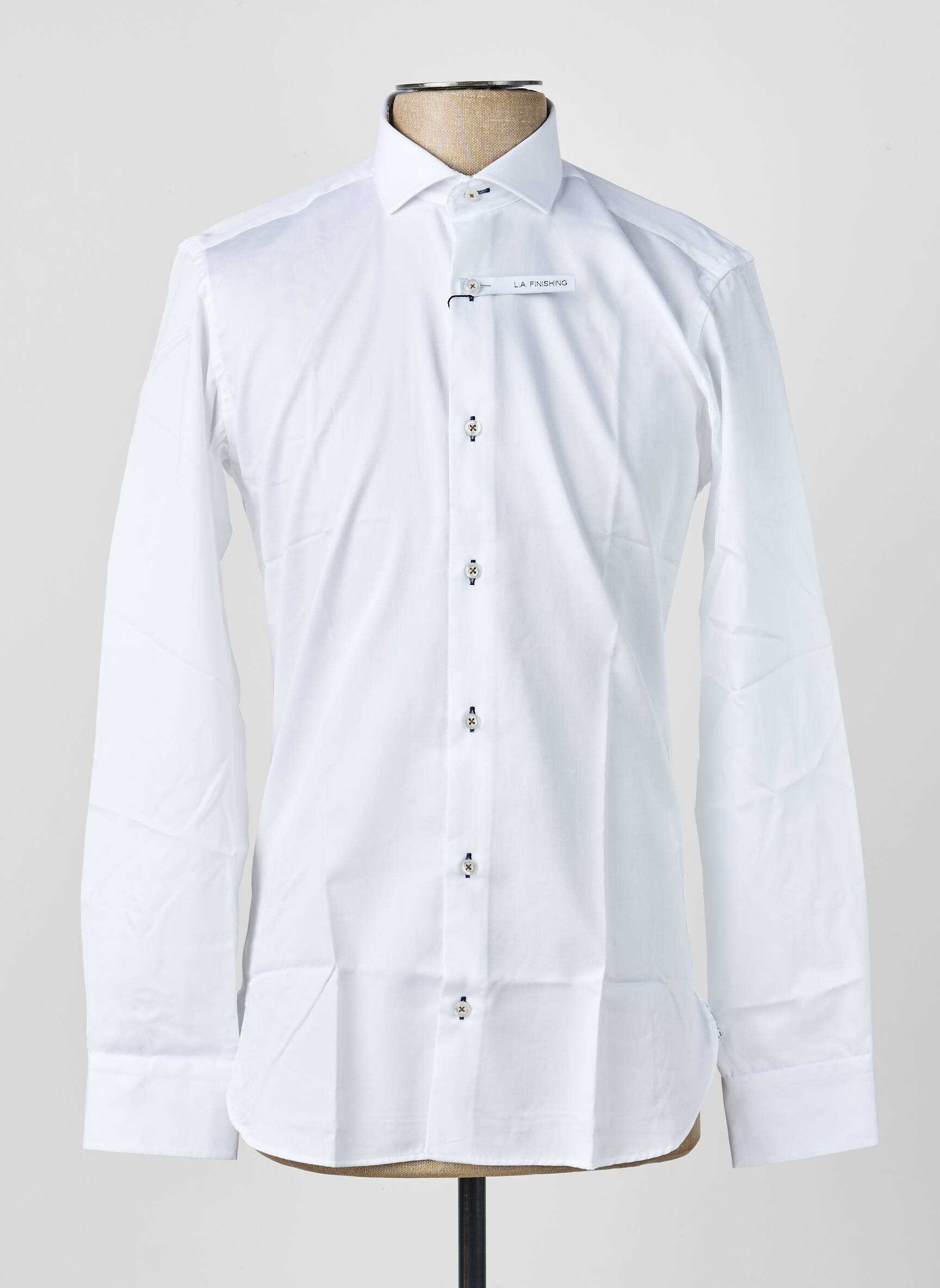 Chemise manches longues poignets boutonnés blanc ASHTON homme
