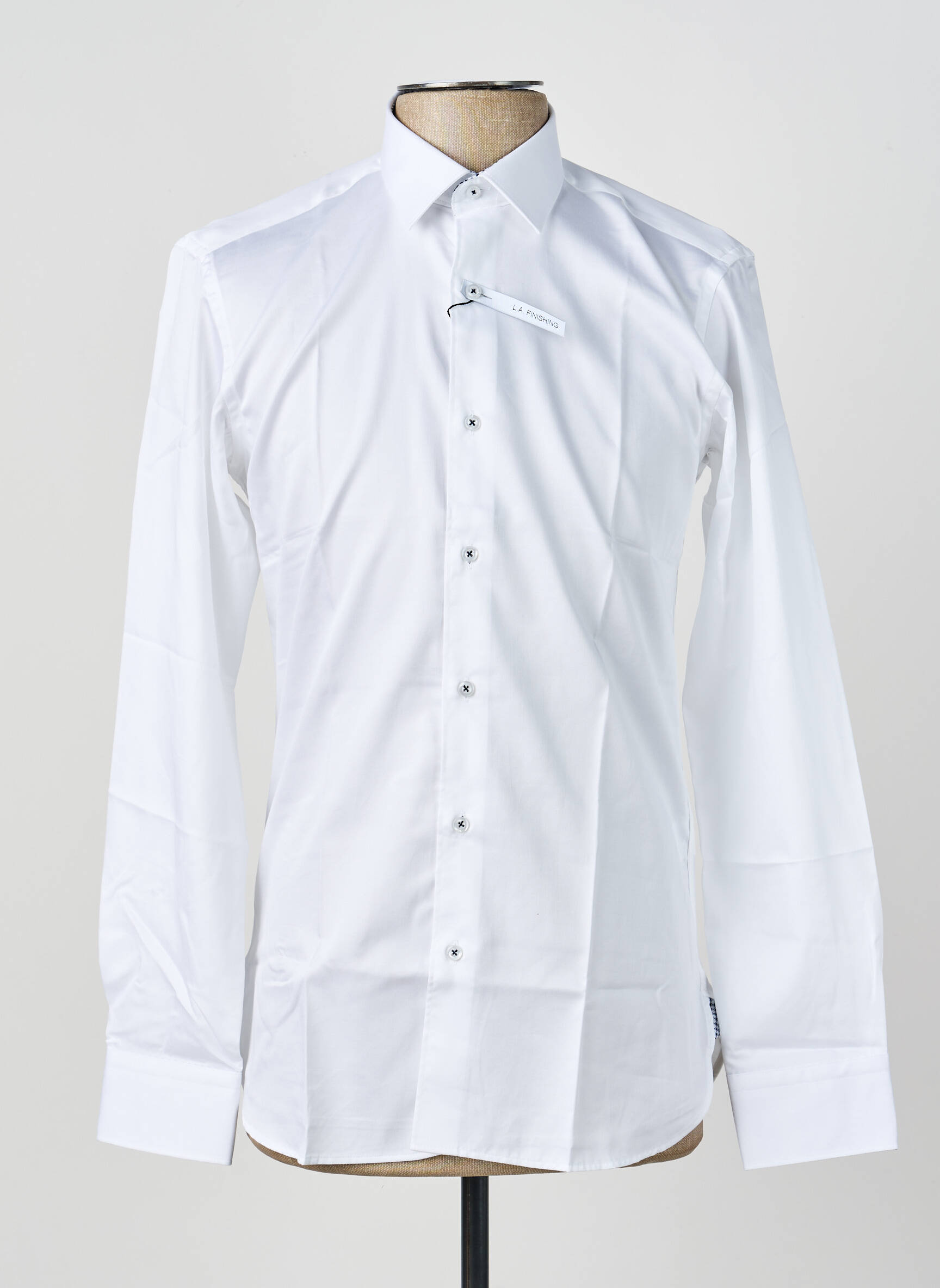 Chemise manches longues poignets boutonnés blanc ASHTON homme