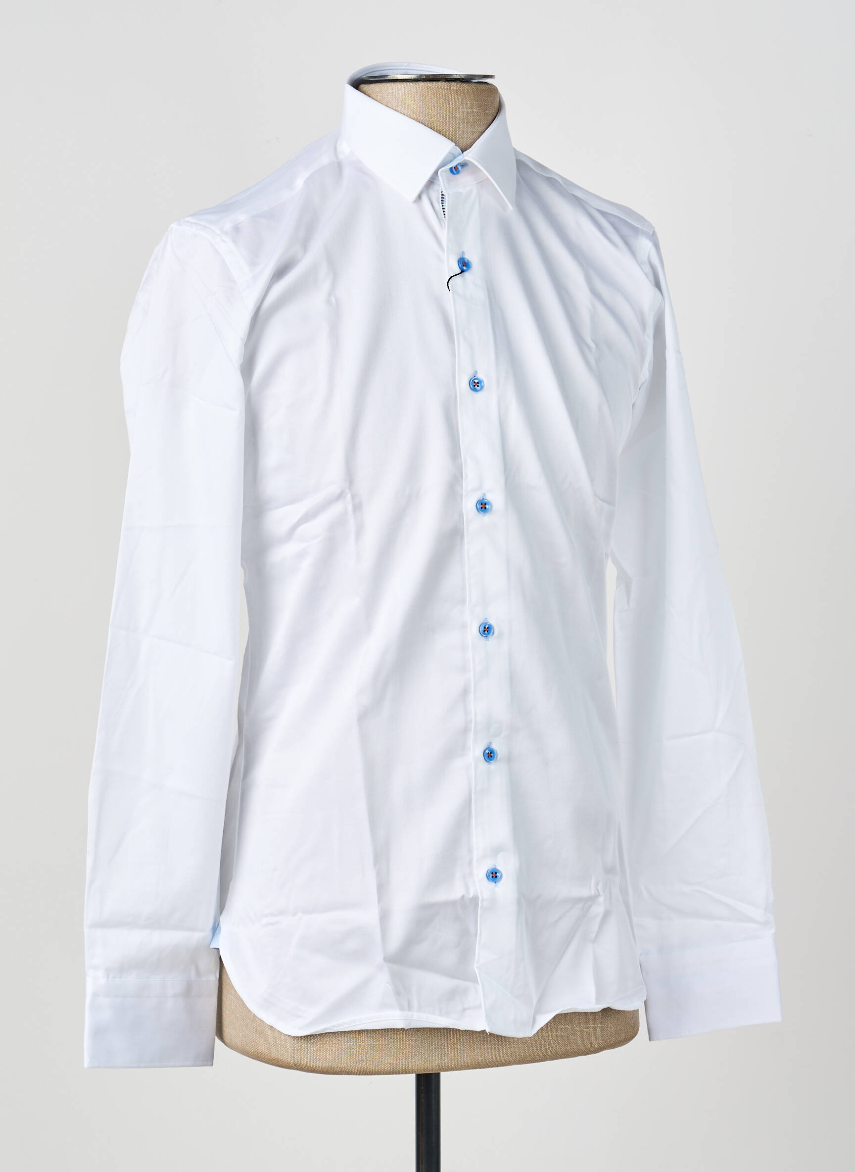 Chemise manches longues poignets boutonnés blanc ASHTON homme
