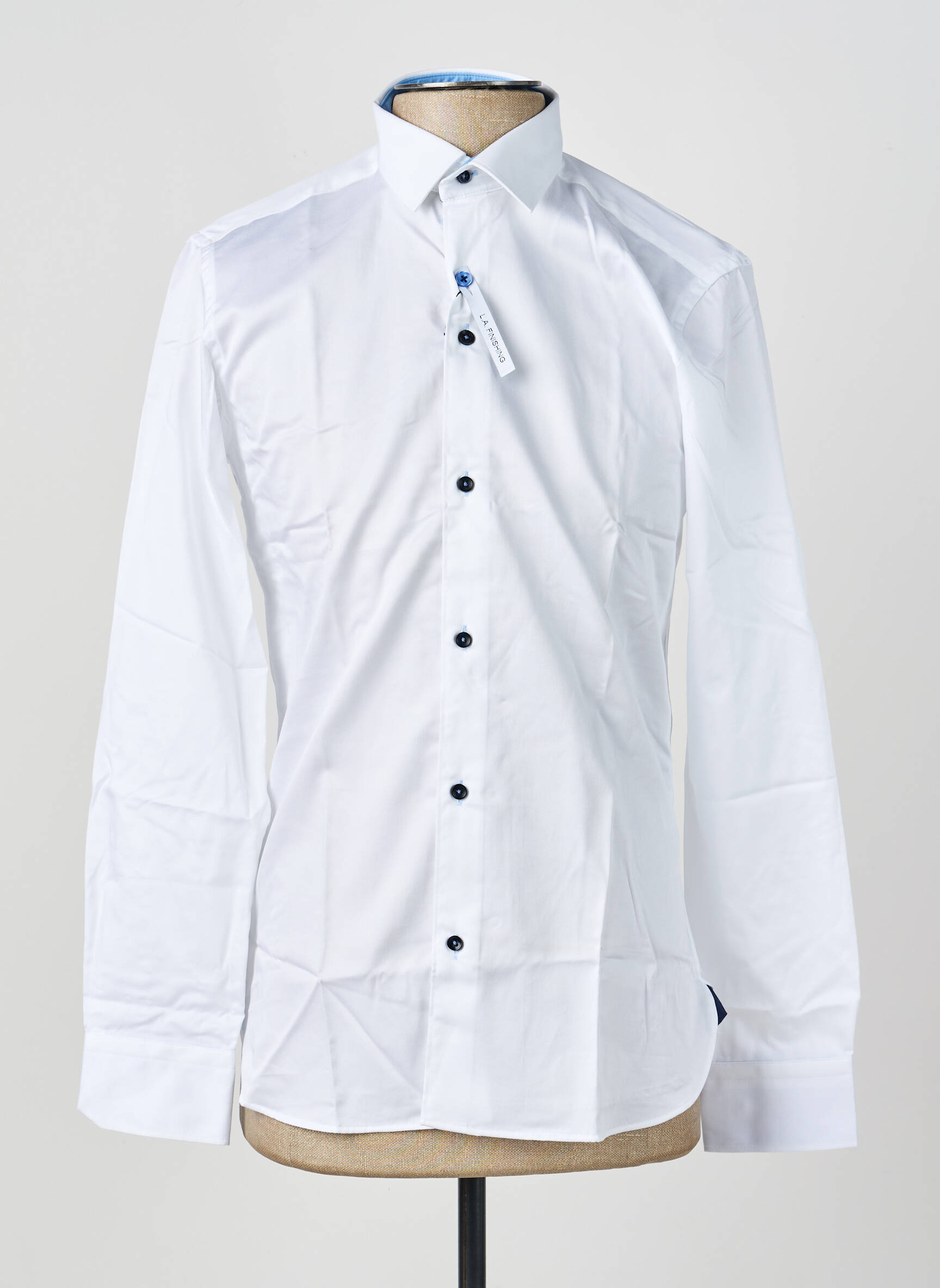 Chemise manches longues poignets boutonnés blanc ASHTON homme