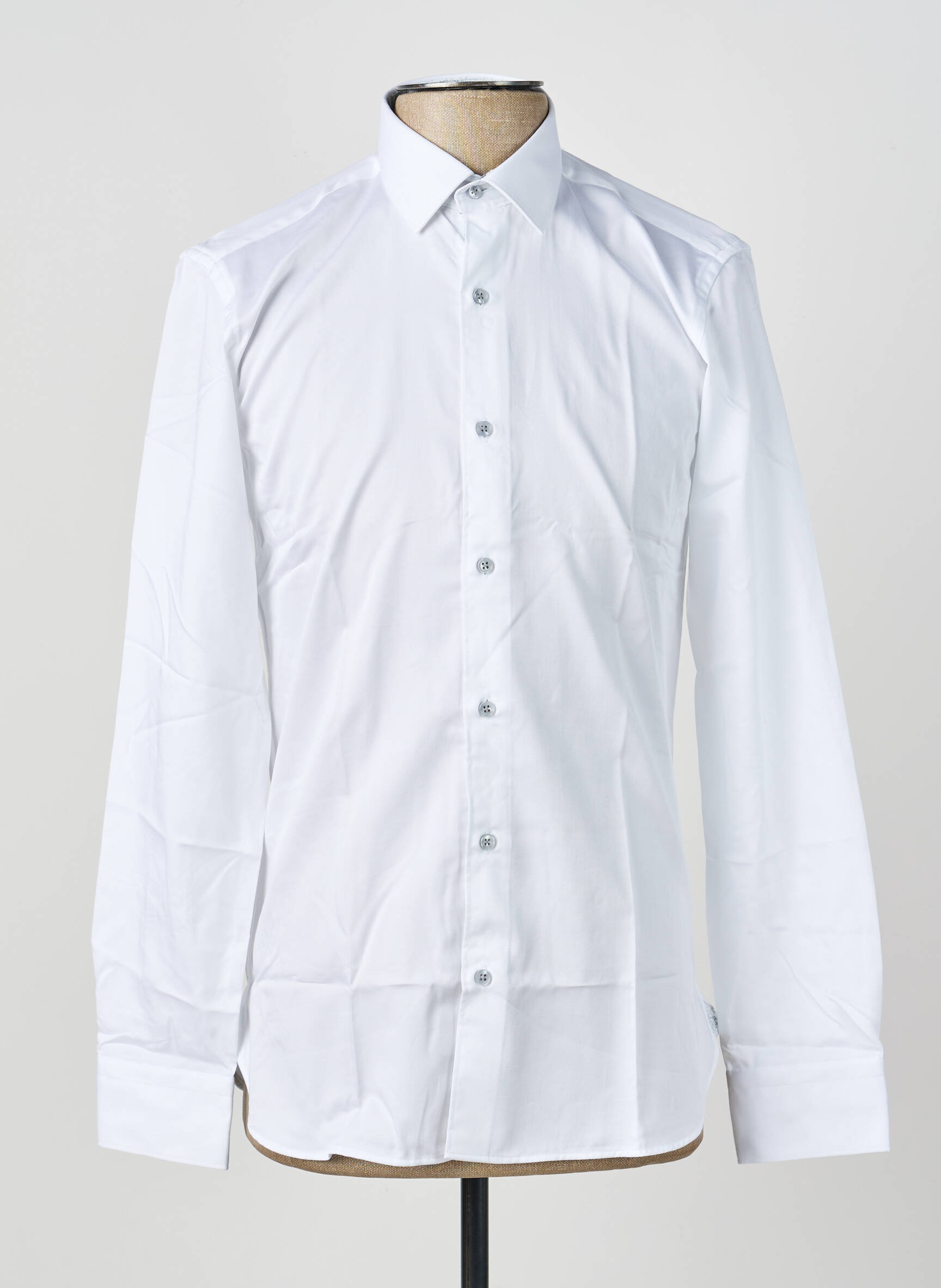 Chemise manches longues poignets boutonnés blanc ASHTON homme