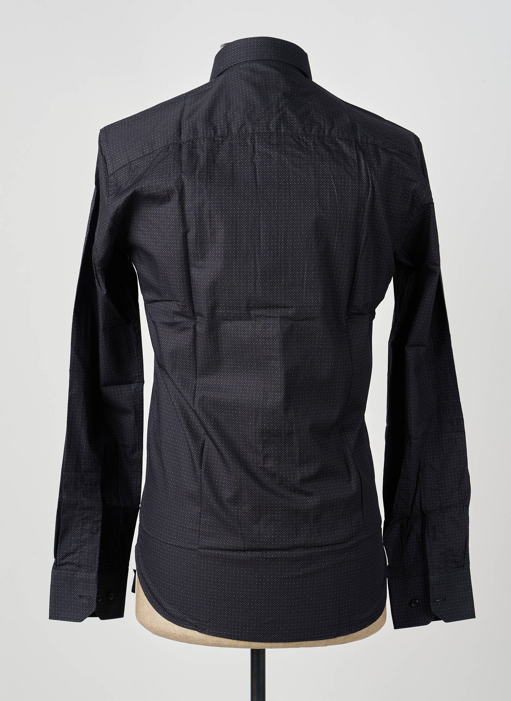 Chemise manches longues poignets boutonnés noir ASHTON homme
