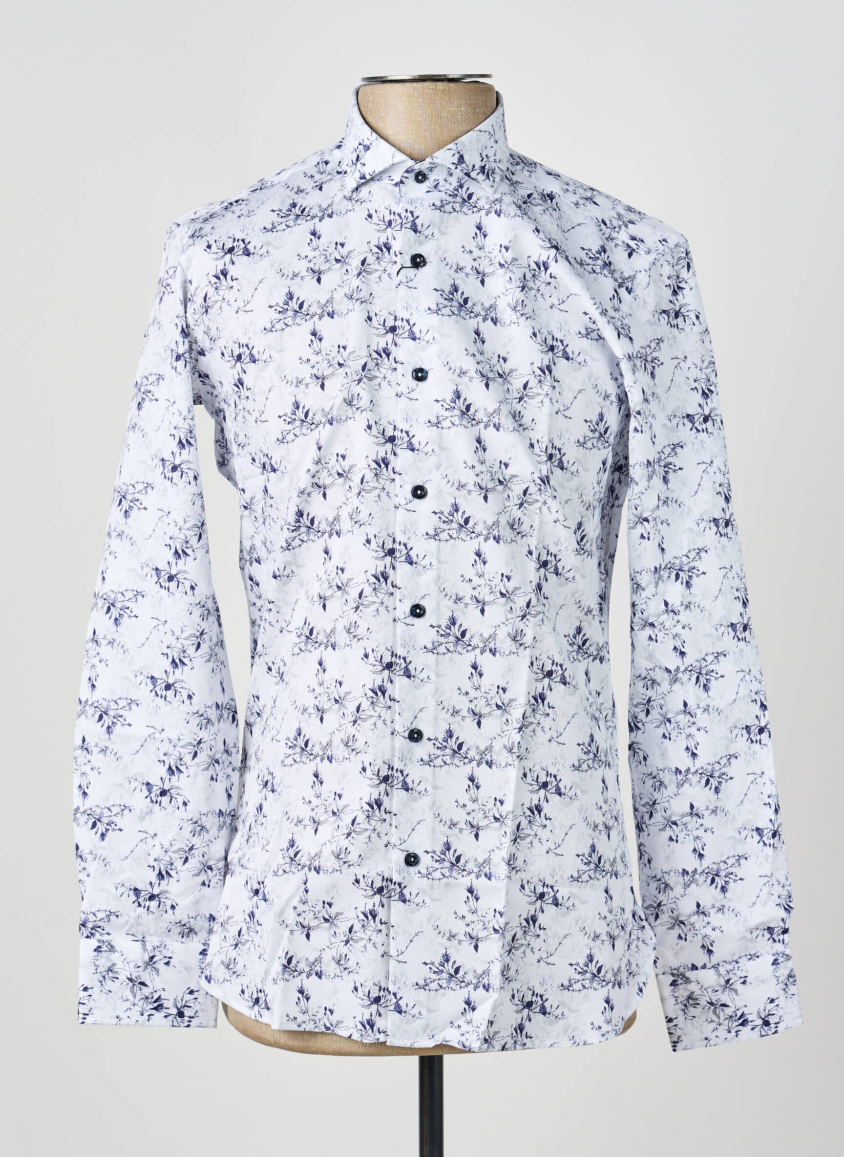 Chemise manches longues poignets boutonnés blanc ASHTON homme