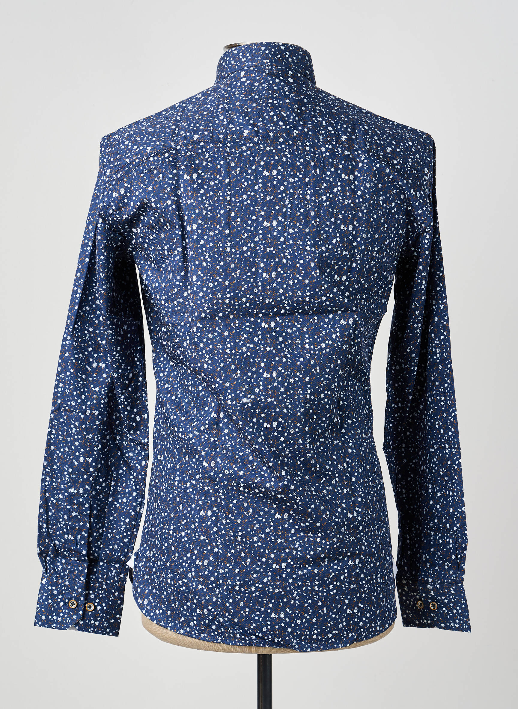 Chemise manches longues poignets boutonnés bleu ASHTON homme