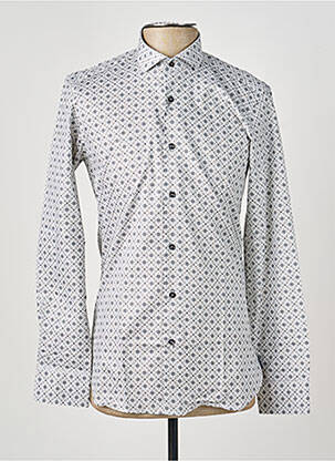 Chemise manches longues imprimé fantaisie bleu ASHTON homme