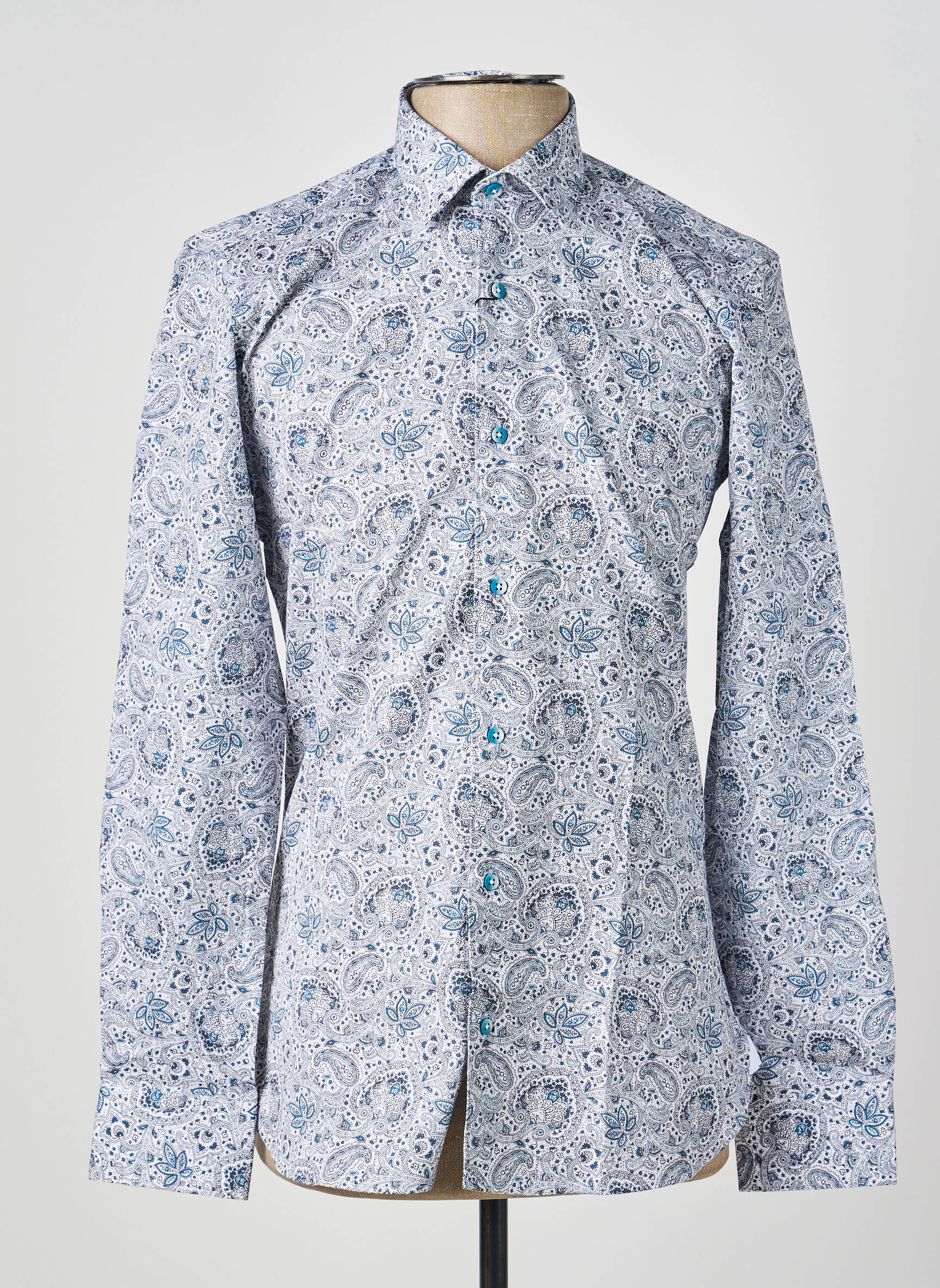 Chemise manches longues imprimé fantaisie blanc ASHTON homme