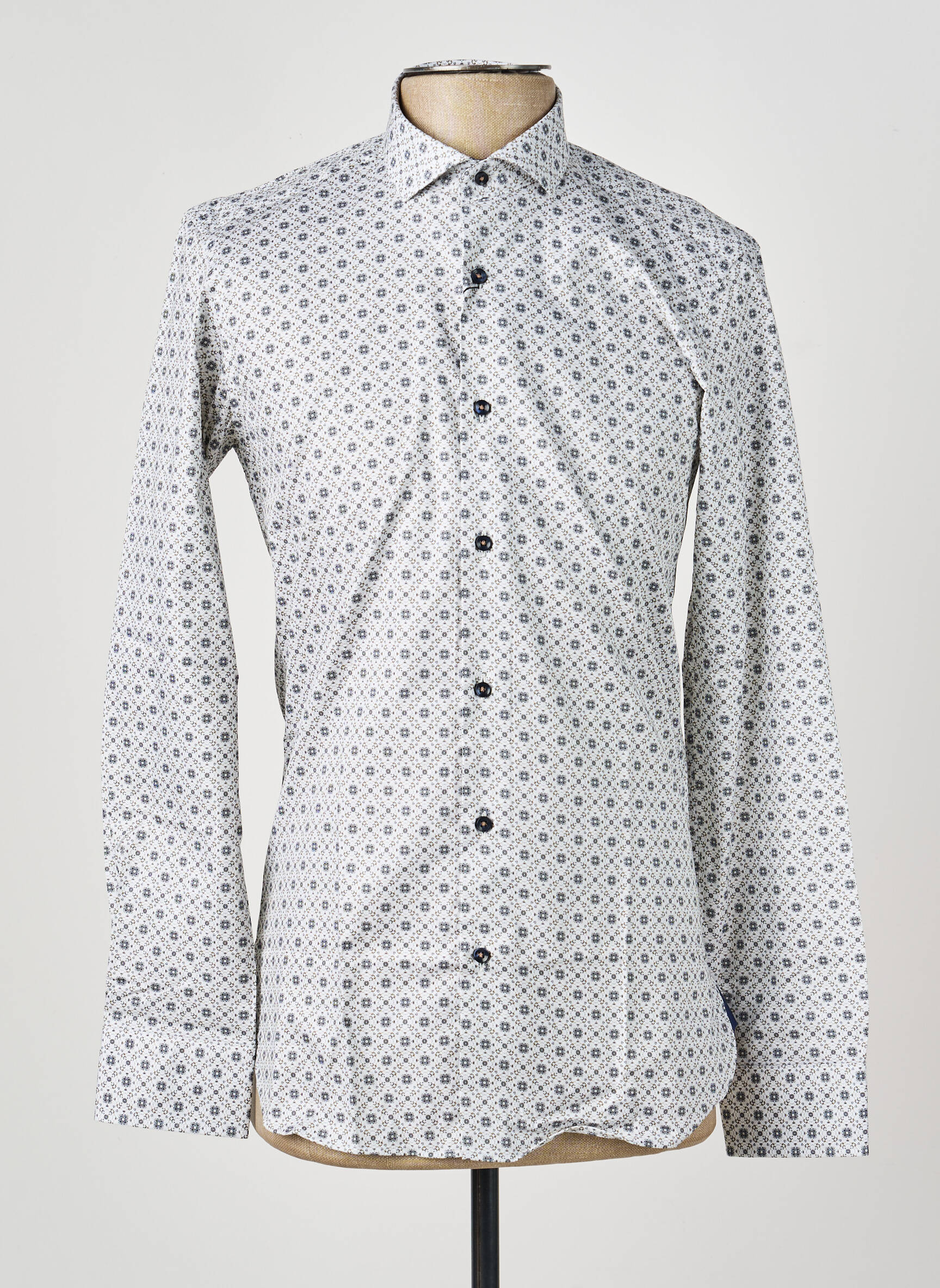 Chemise manches longues imprimé fantaisie bleu ASHTON homme