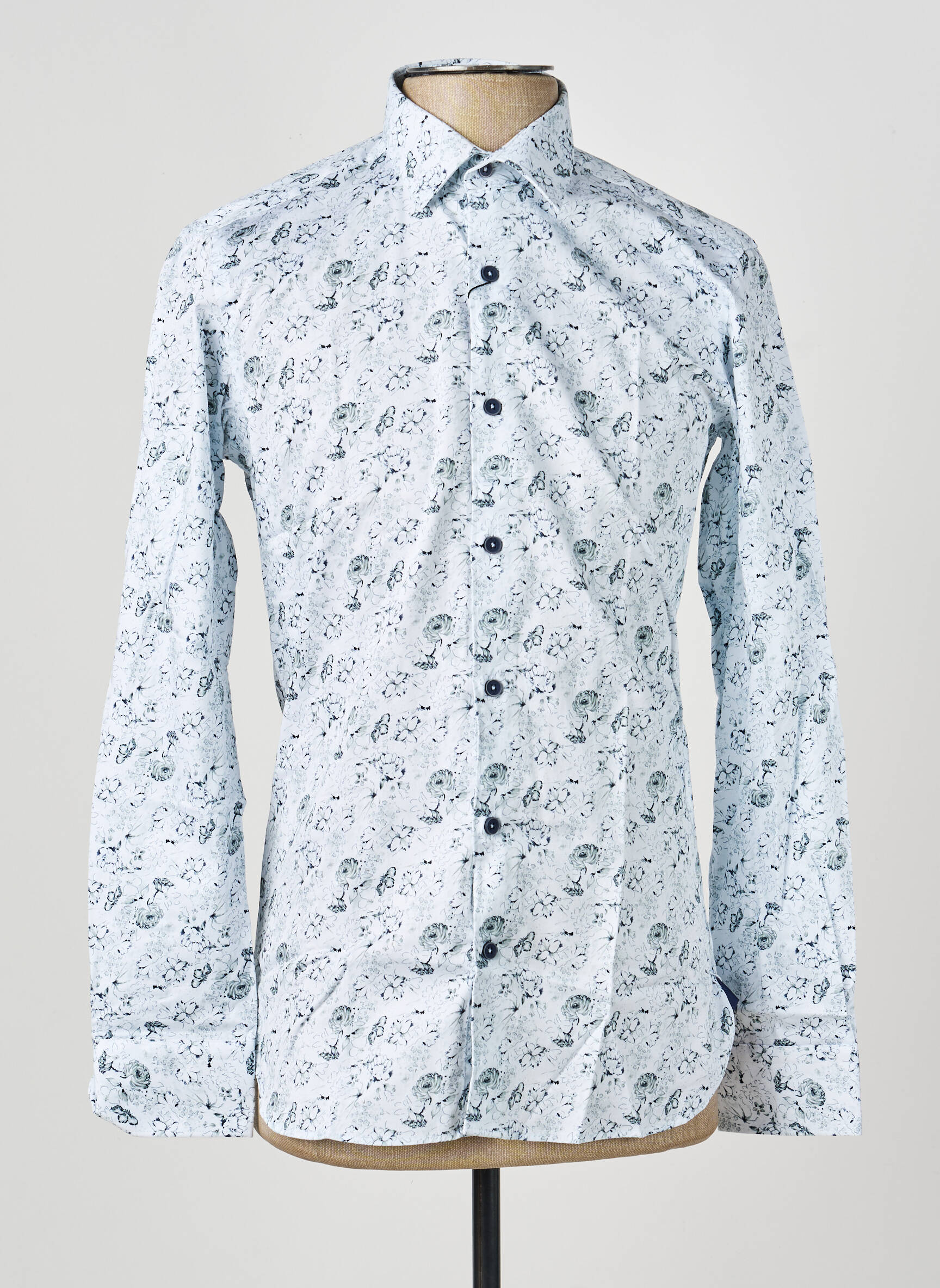 Chemise manches longues imprimé fantaisie blanc ASHTON homme