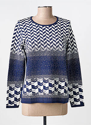 Pull coupe cintrée manches longues bleu FRANCE RIVOIRE femme