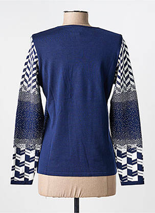 Pull coupe cintrée manches longues bleu FRANCE RIVOIRE femme