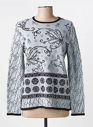 Pull coupe cintrée manches longues gris FRANCE RIVOIRE femme