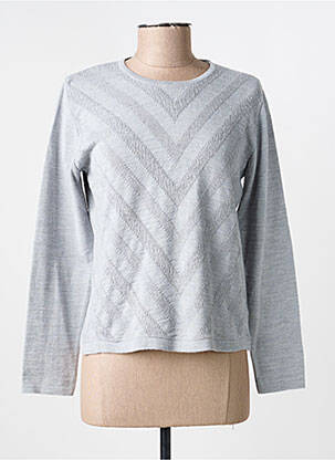 Pull coupe cintrée manches longues gris I.ODENA femme
