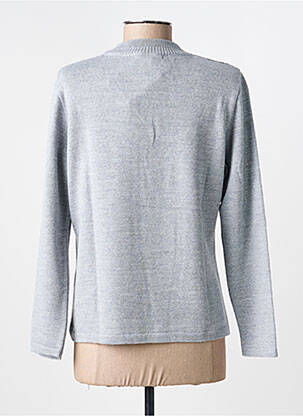 Pull tissage chiné manches longues gris I.ODENA femme
