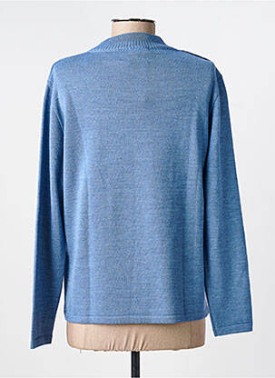 Pull tissage chiné manches longues bleu I.ODENA femme