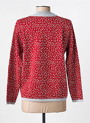 Pull coupe cintrée manches longues rouge I.ODENA femme