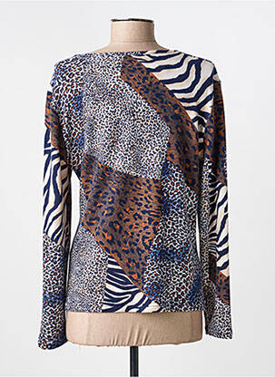 Top stretch manches longues bleu FRANCE RIVOIRE femme