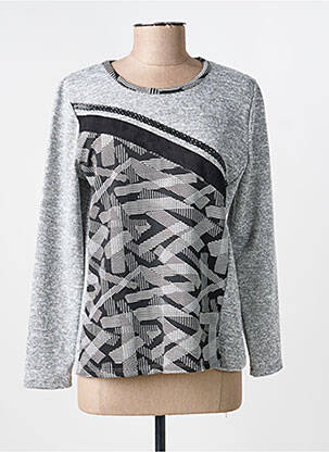 Pull tissage chiné manches longues gris NAYAT femme