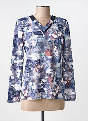 Top stretch manches longues bleu GEVANA femme
