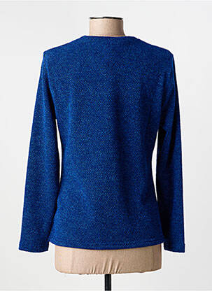 Pull coupe cintrée manches longues bleu FRANCE RIVOIRE femme
