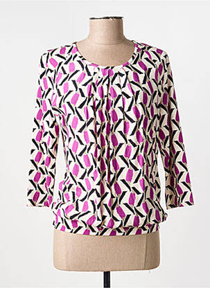 Blouse tissage popeline manches longues violet FRANK WALDER femme
