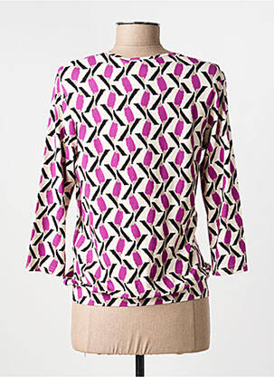 Blouse tissage popeline manches longues violet FRANK WALDER femme